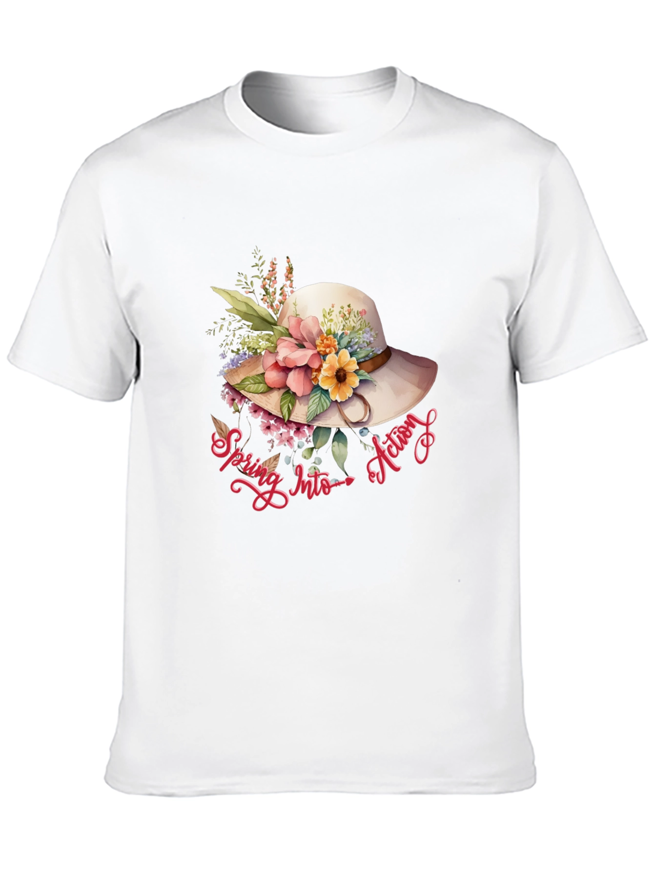 Floral Hat Spring Into Action Tee