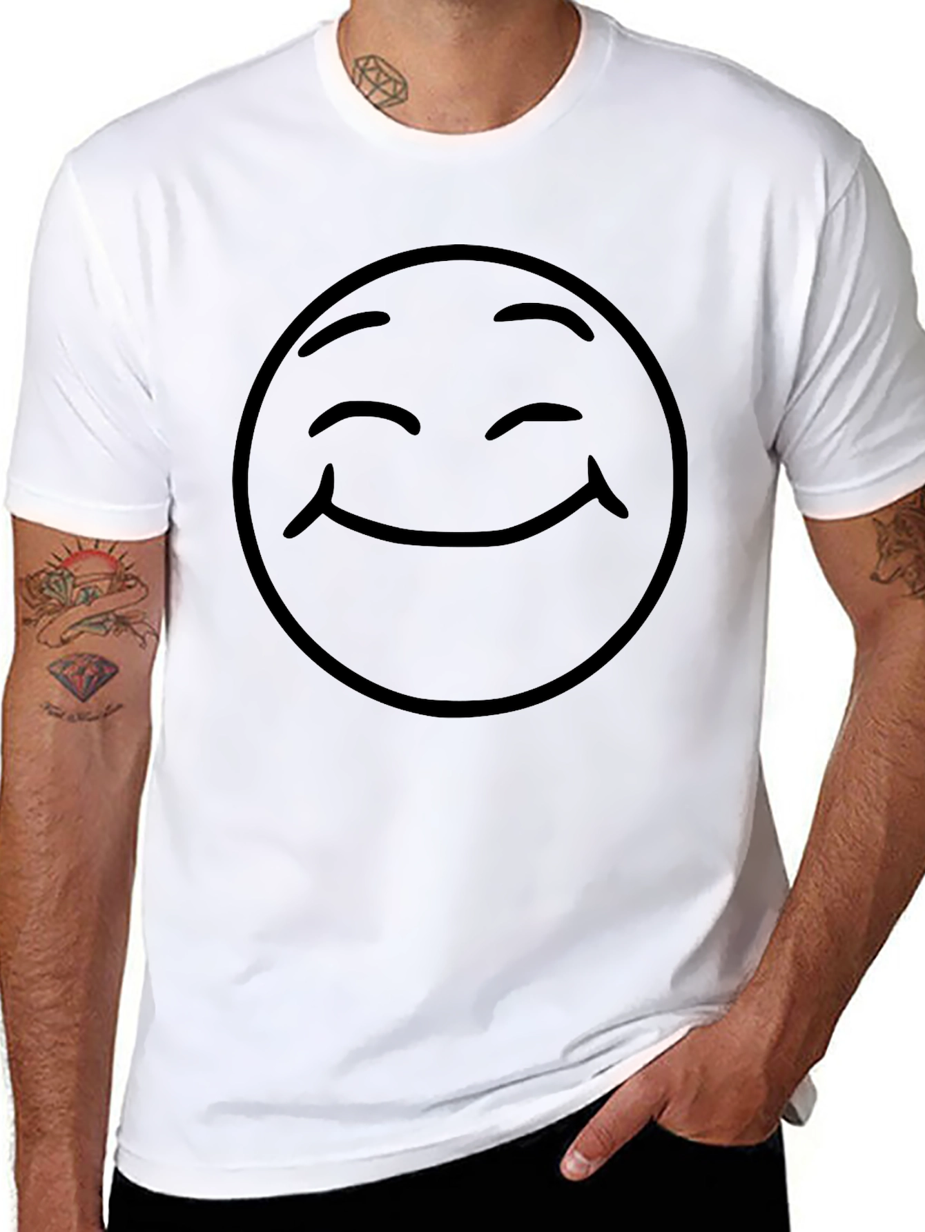 Smiley Face Graphic Tee - Classic Comfort