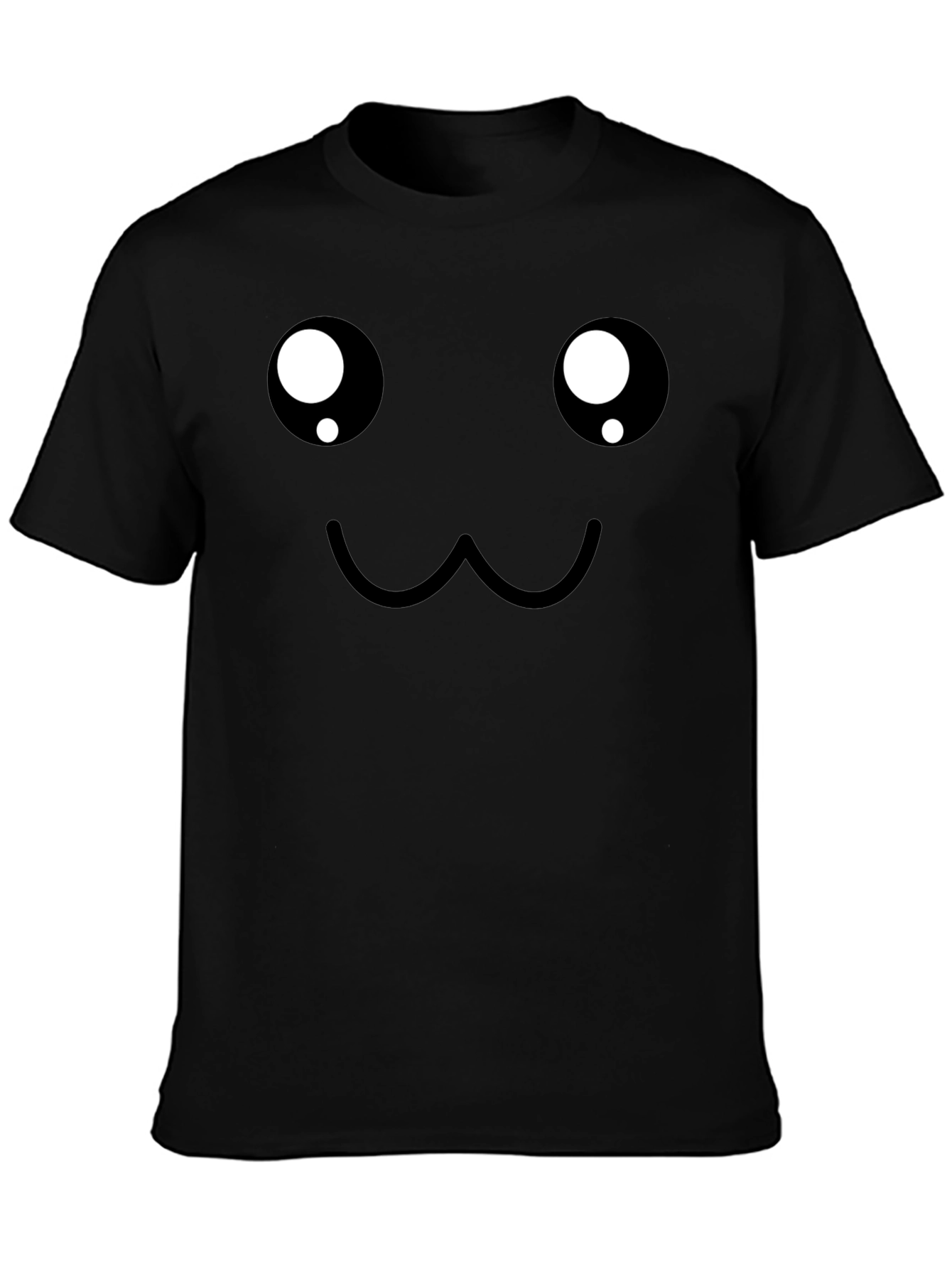Cute Face Graphic Black T-Shirt