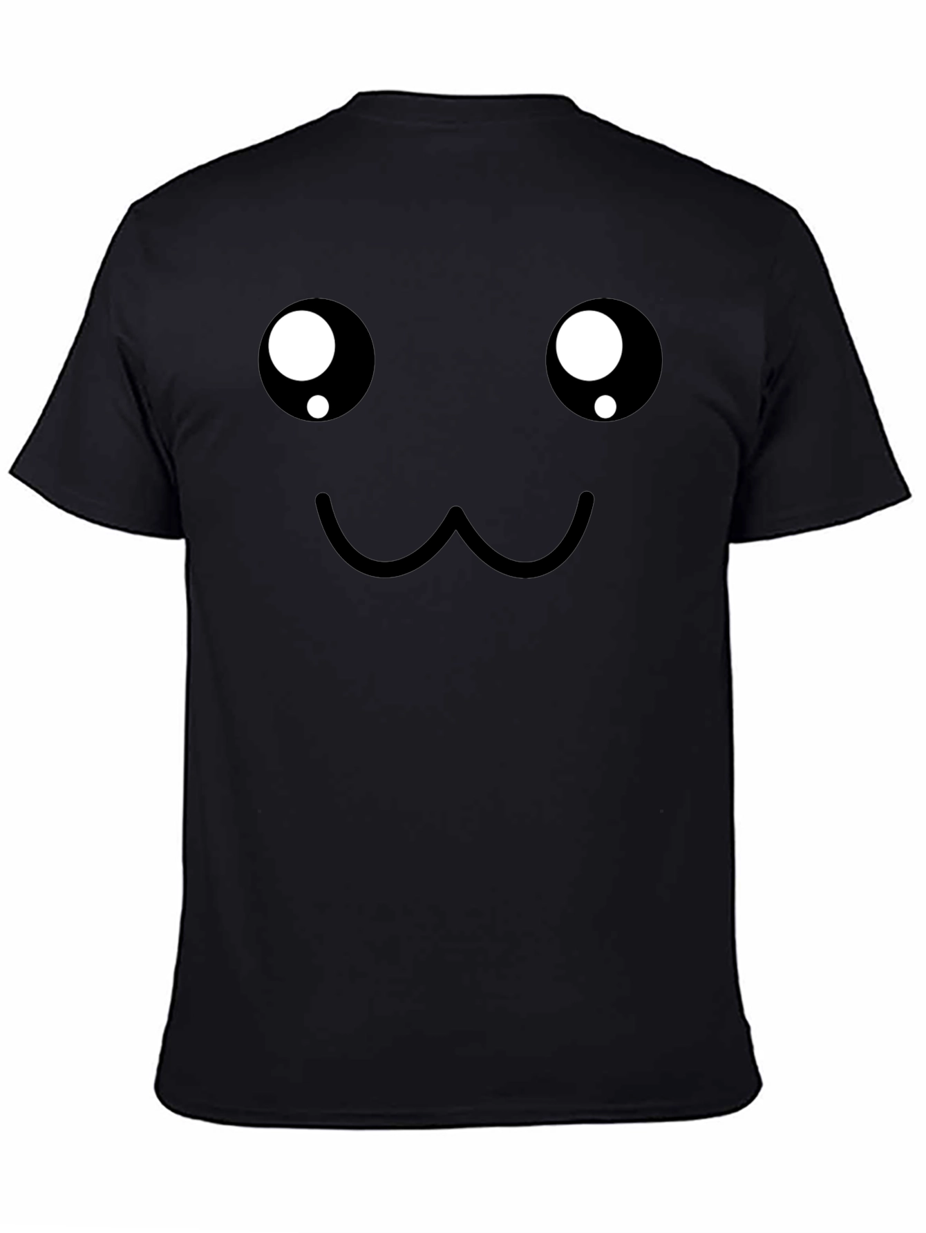 Cute Face Graphic Black T-Shirt