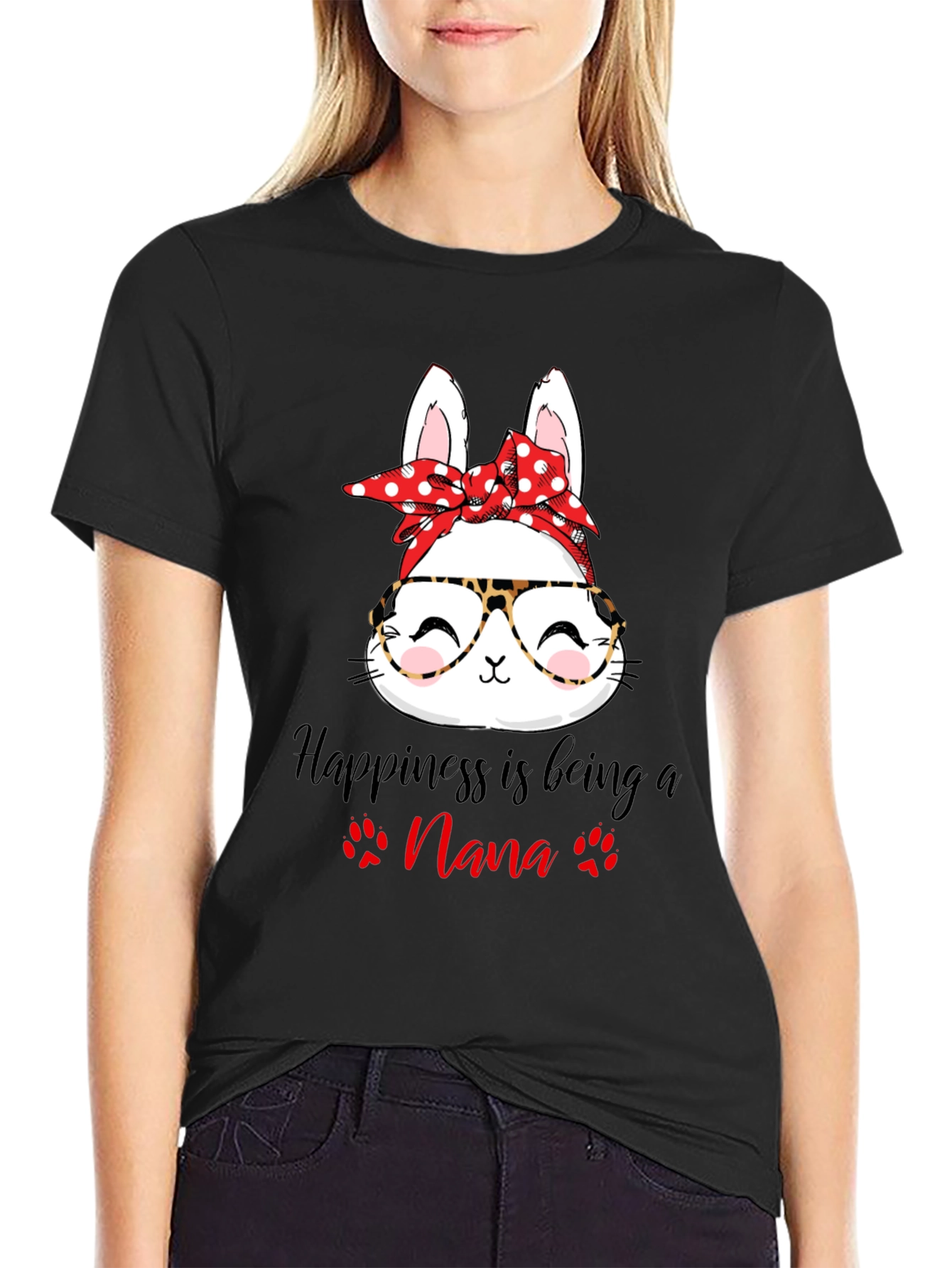 Happiness Nana T-Shirt- Cute Bunny Tee