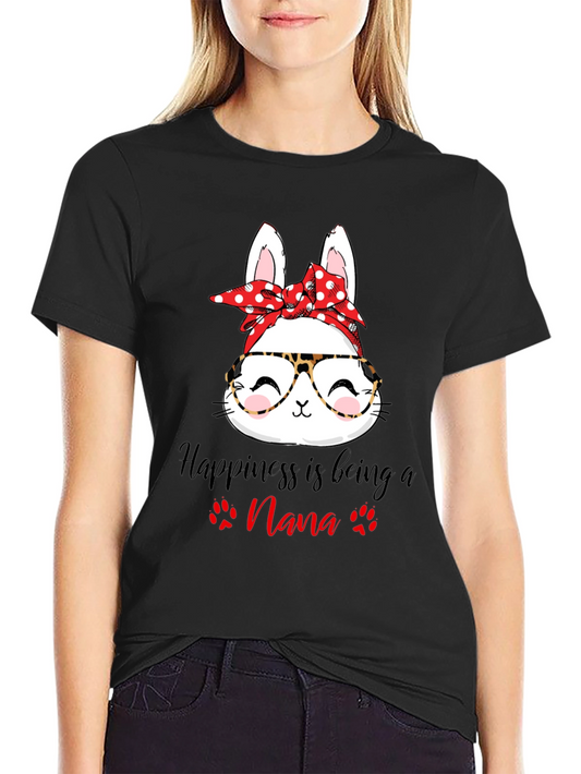 Happiness Nana T-Shirt- Cute Bunny Tee