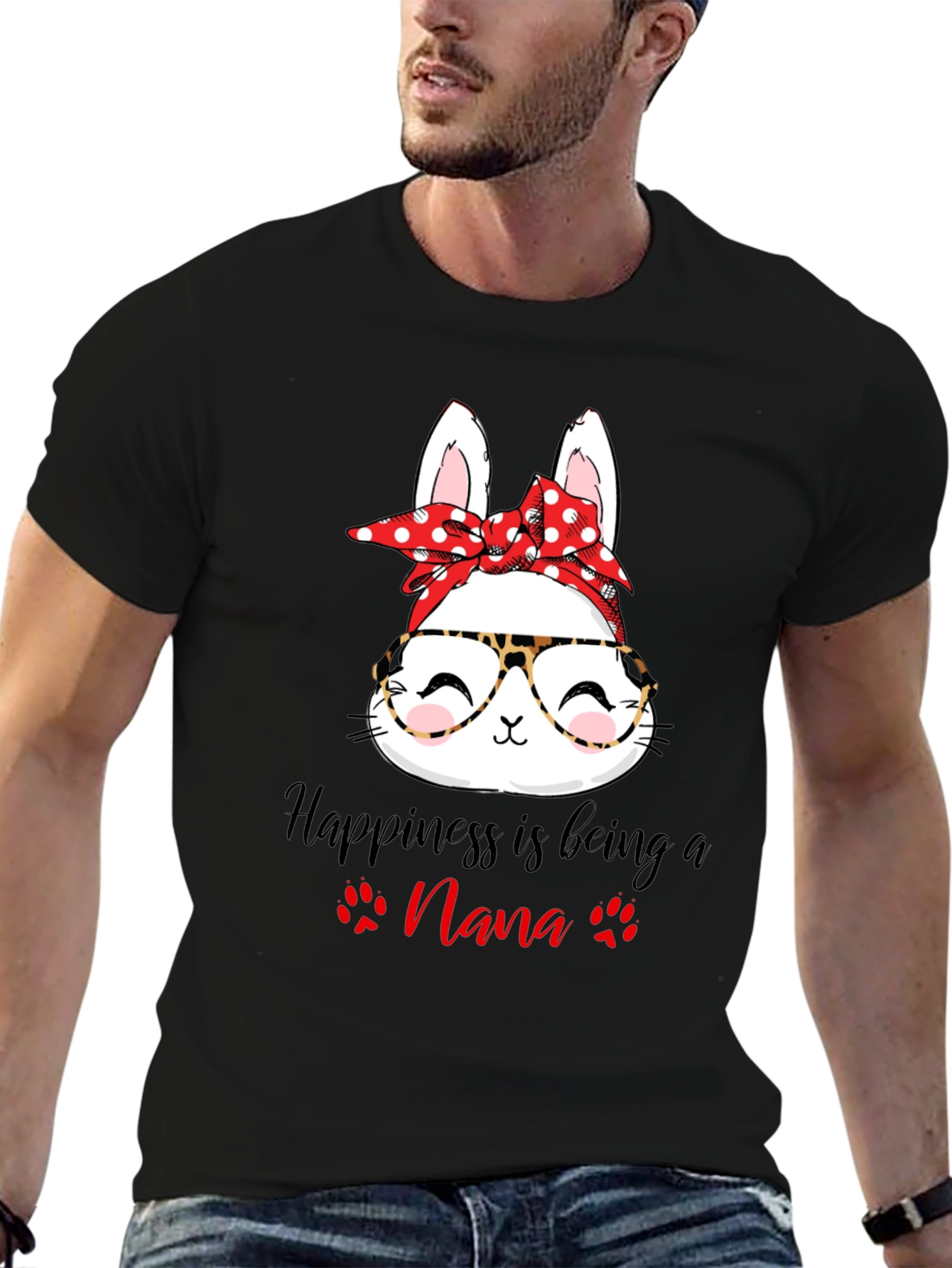 Happiness Nana T-Shirt- Cute Bunny Tee