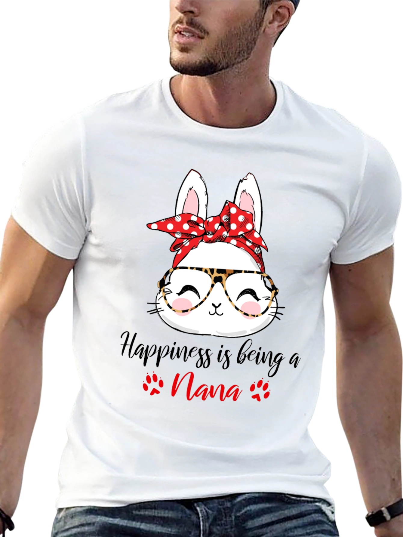 Happiness Nana T-Shirt- Cute Bunny Tee