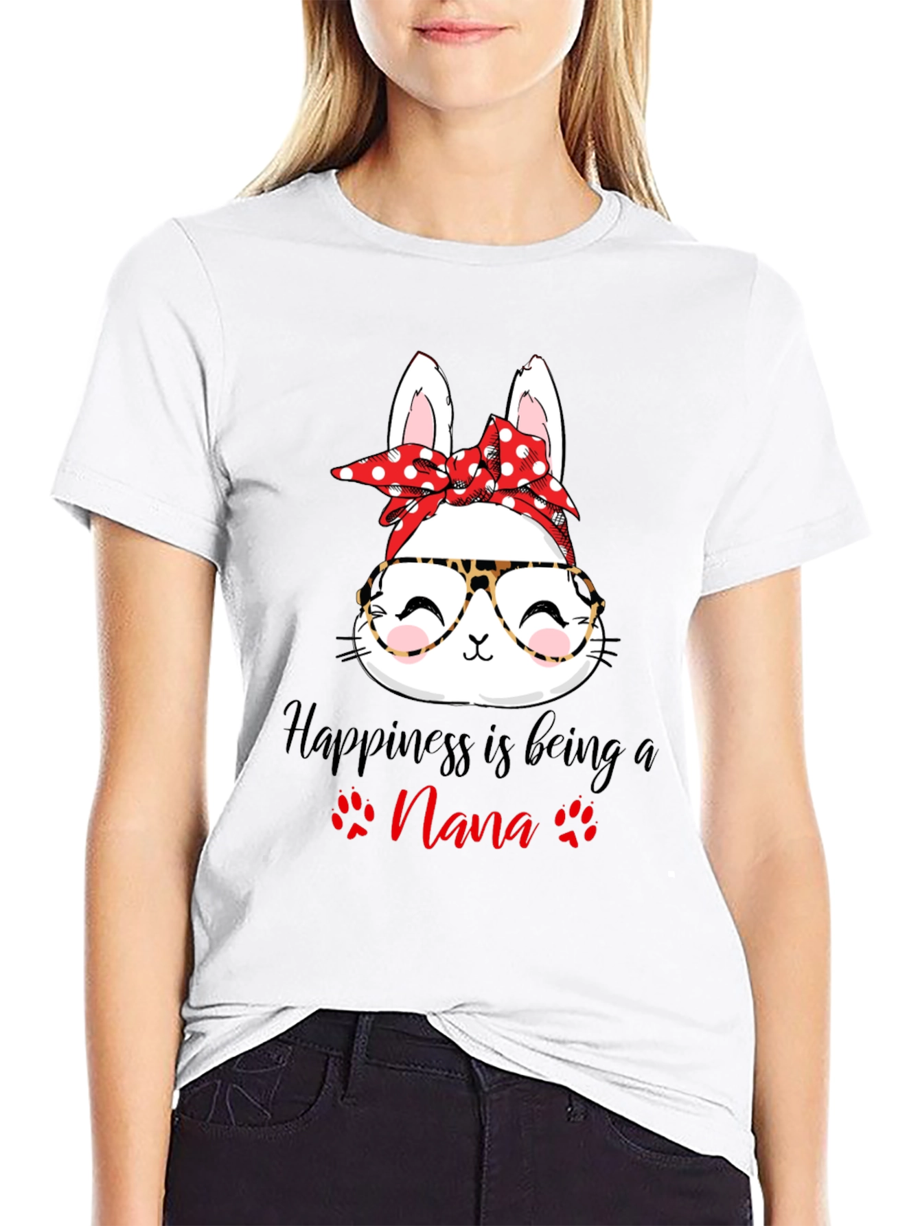 Happiness Nana T-Shirt- Cute Bunny Tee