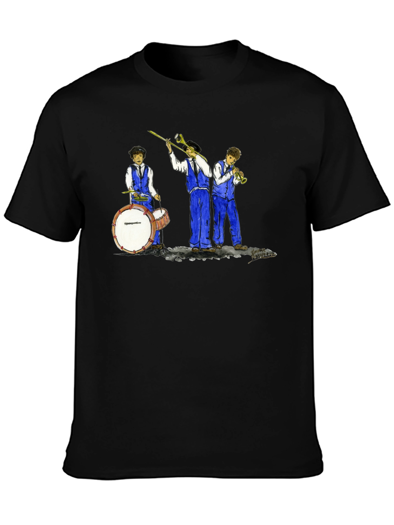 Cool Jazz Band Graphic Black T-Shirt