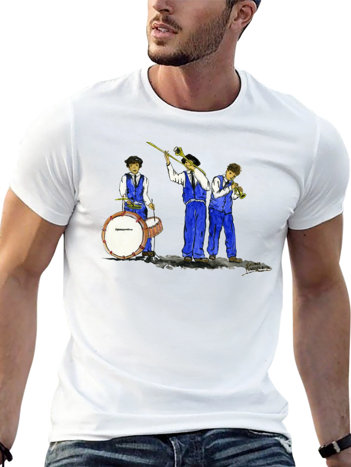 Cool Jazz Band Graphic Black T-Shirt