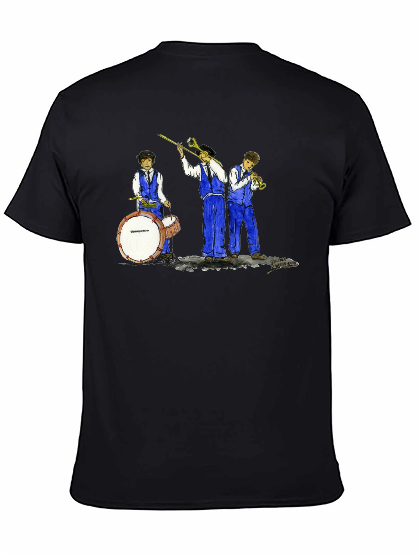 Cool Jazz Band Graphic Black T-Shirt