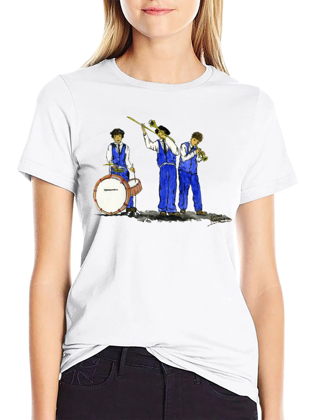 Cool Jazz Band Graphic Black T-Shirt