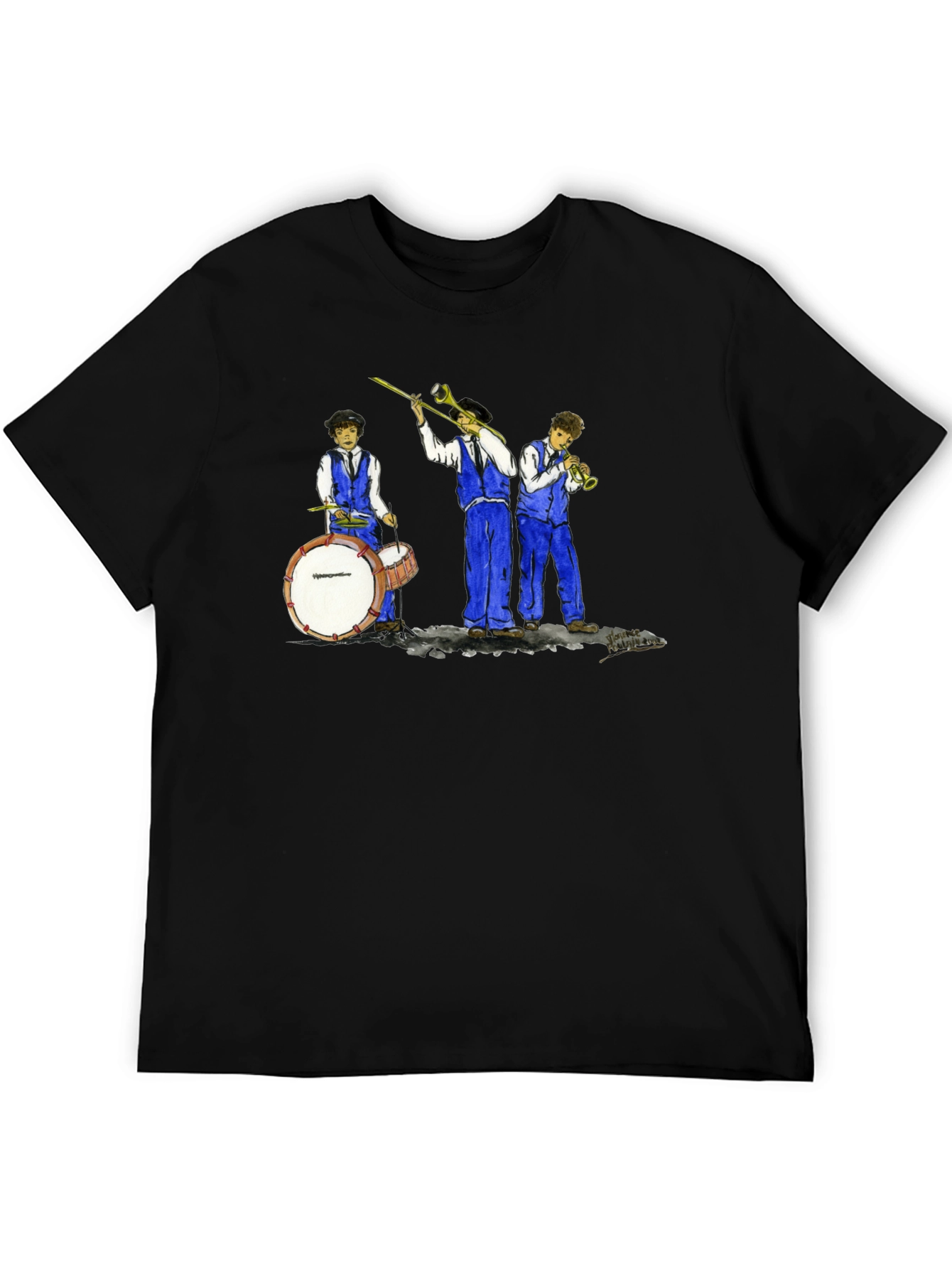Cool Jazz Band Graphic Black T-Shirt
