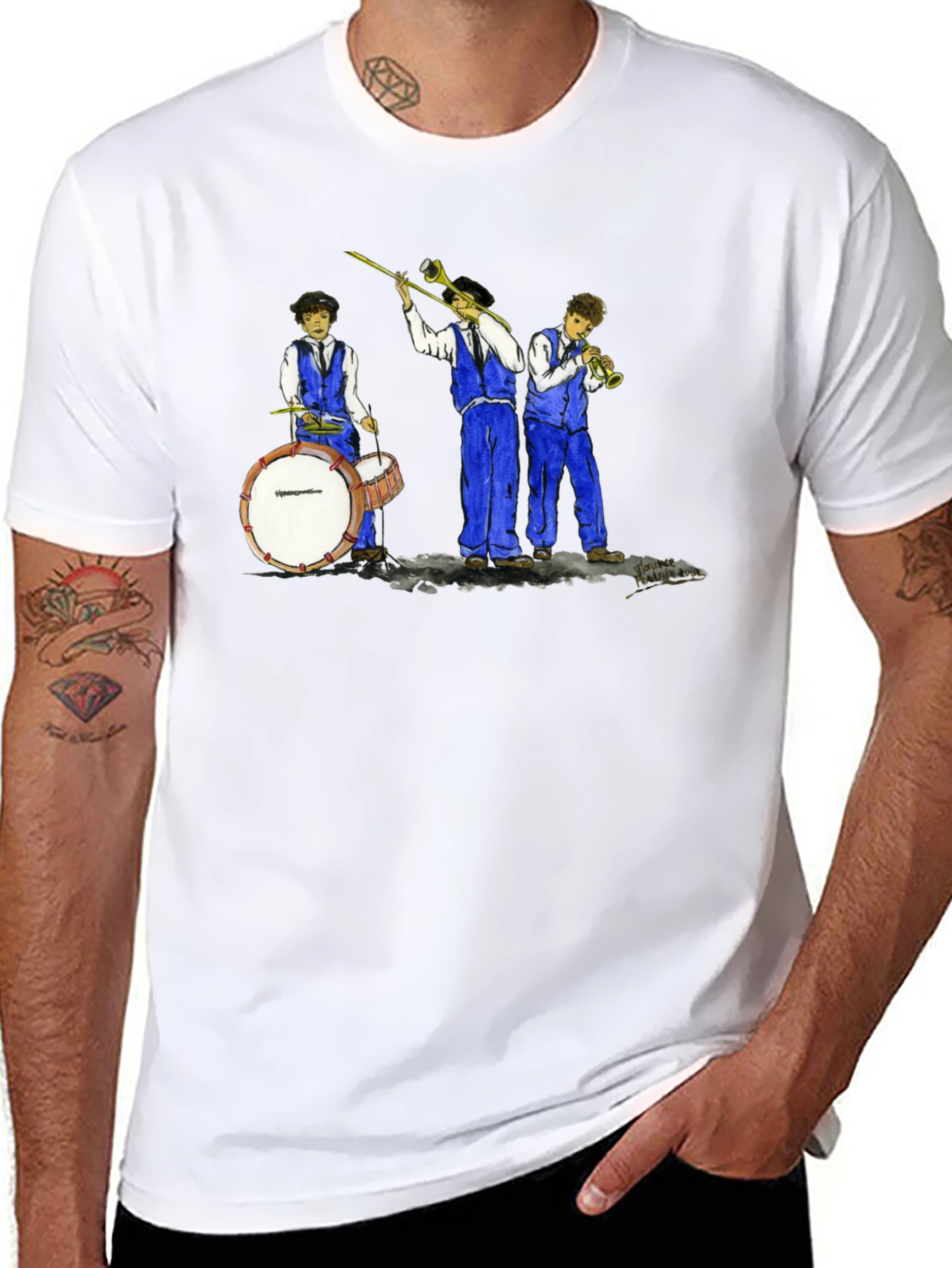 Cool Jazz Band Graphic Black T-Shirt