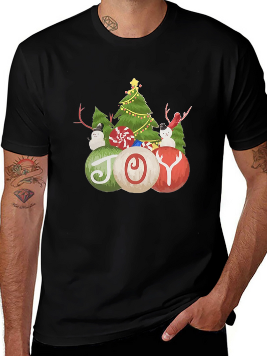 Christmas Joy T-Shirt with Tree and Snowman