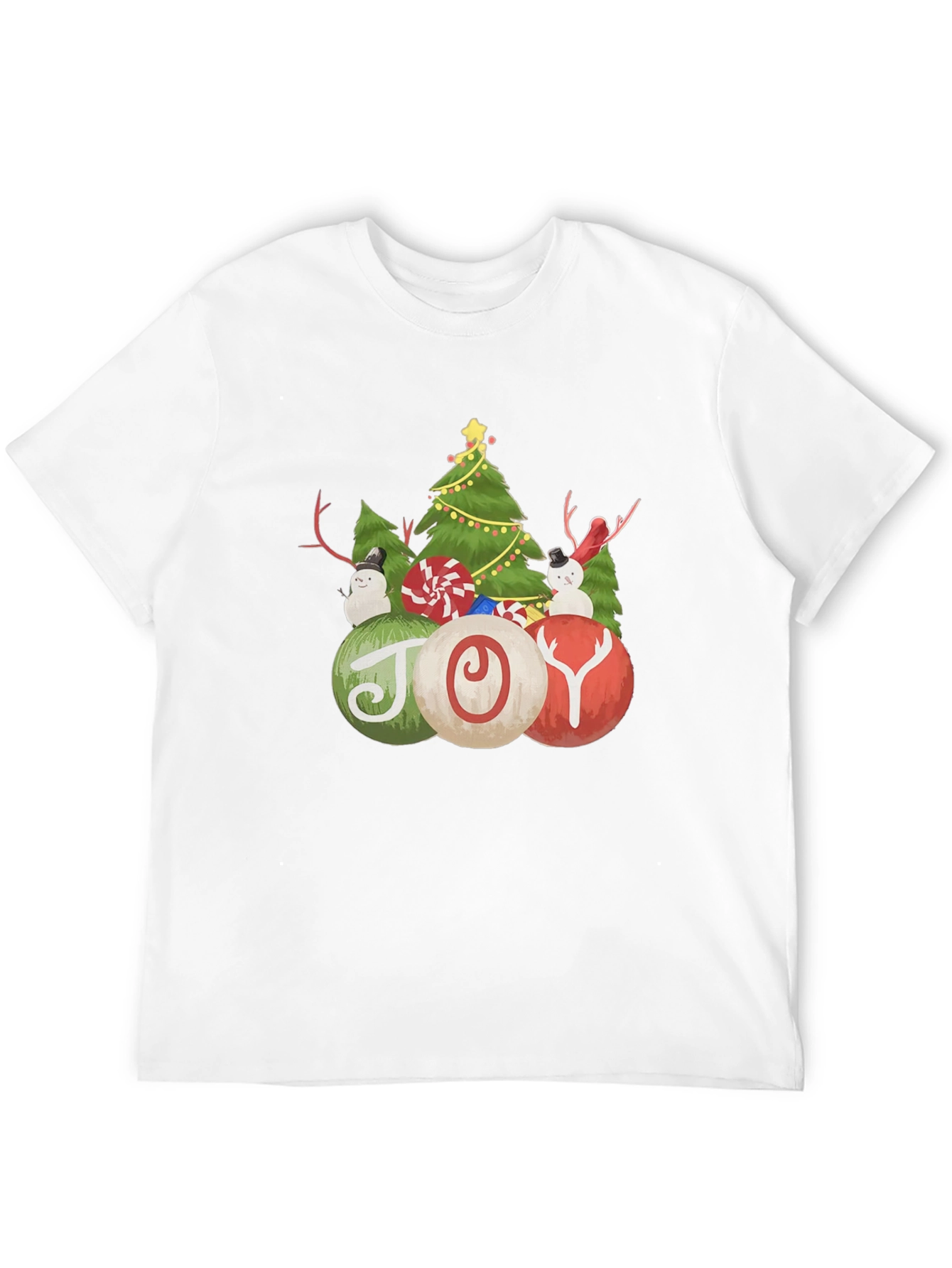 Christmas Joy T-Shirt with Tree and Snowman