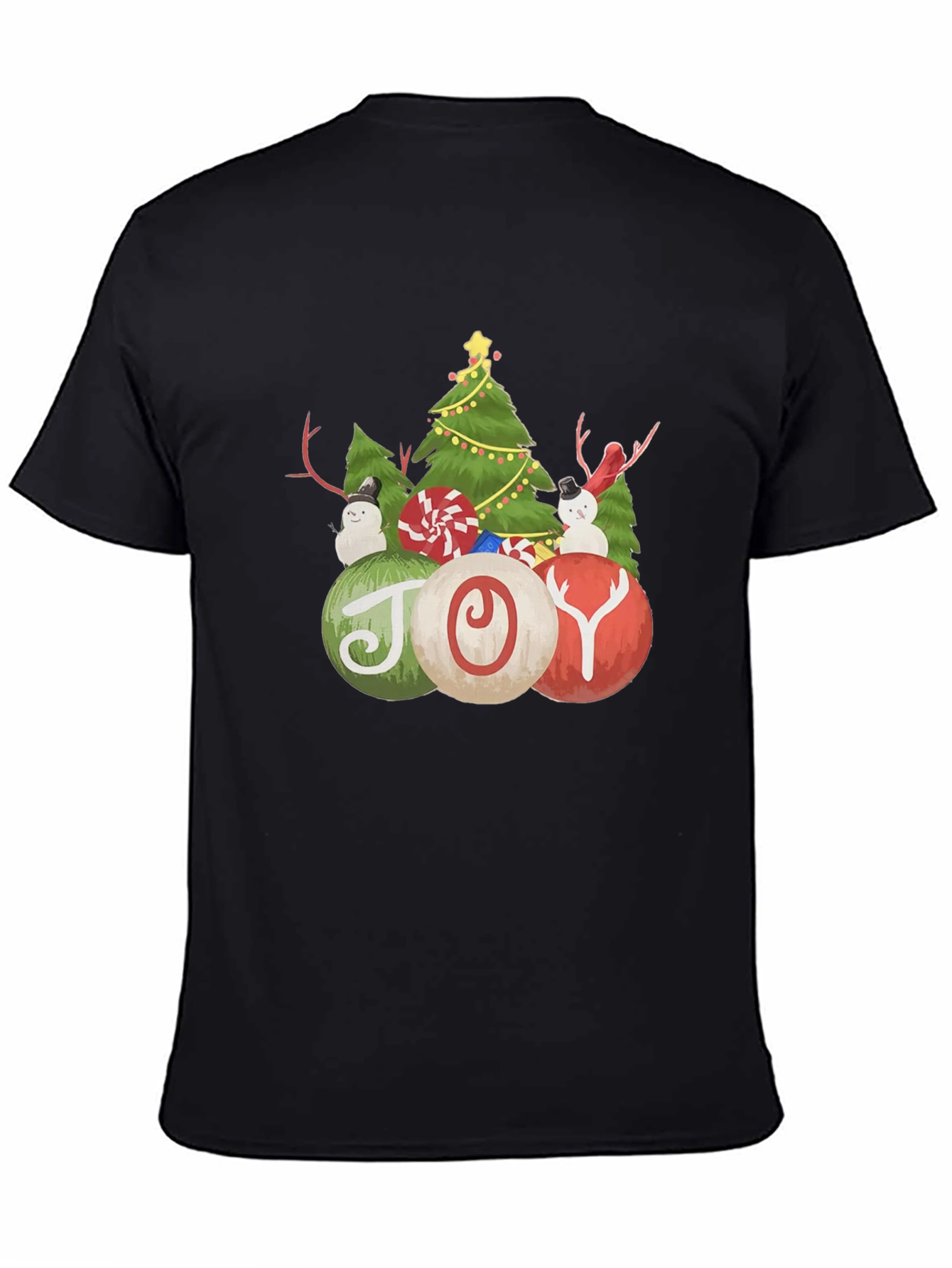 Christmas Joy T-Shirt with Tree and Snowman