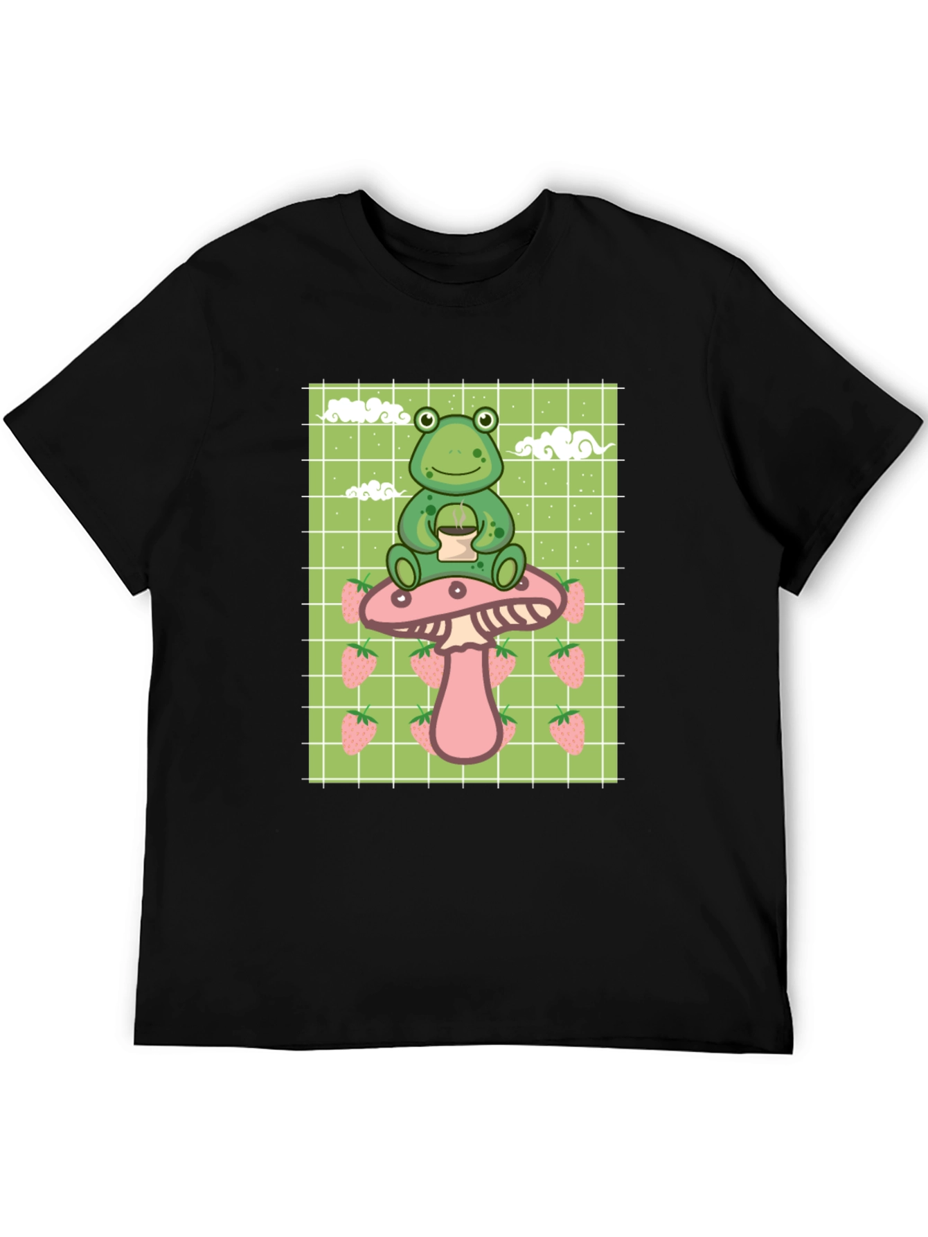 Frog on Mushroom T-Shirt - Kawaii Aesthetic