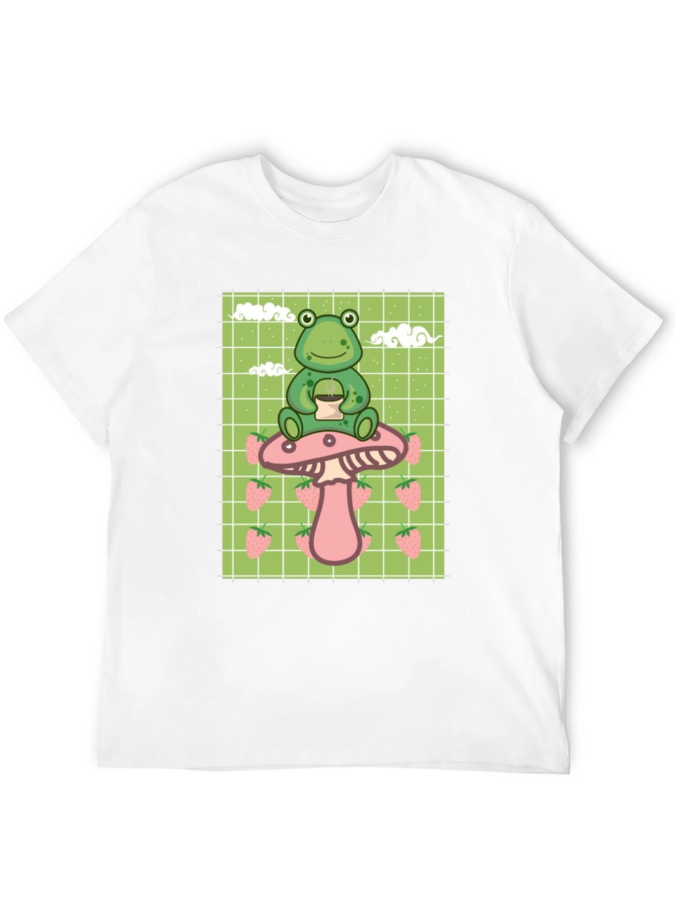 Frog on Mushroom T-Shirt - Kawaii Aesthetic