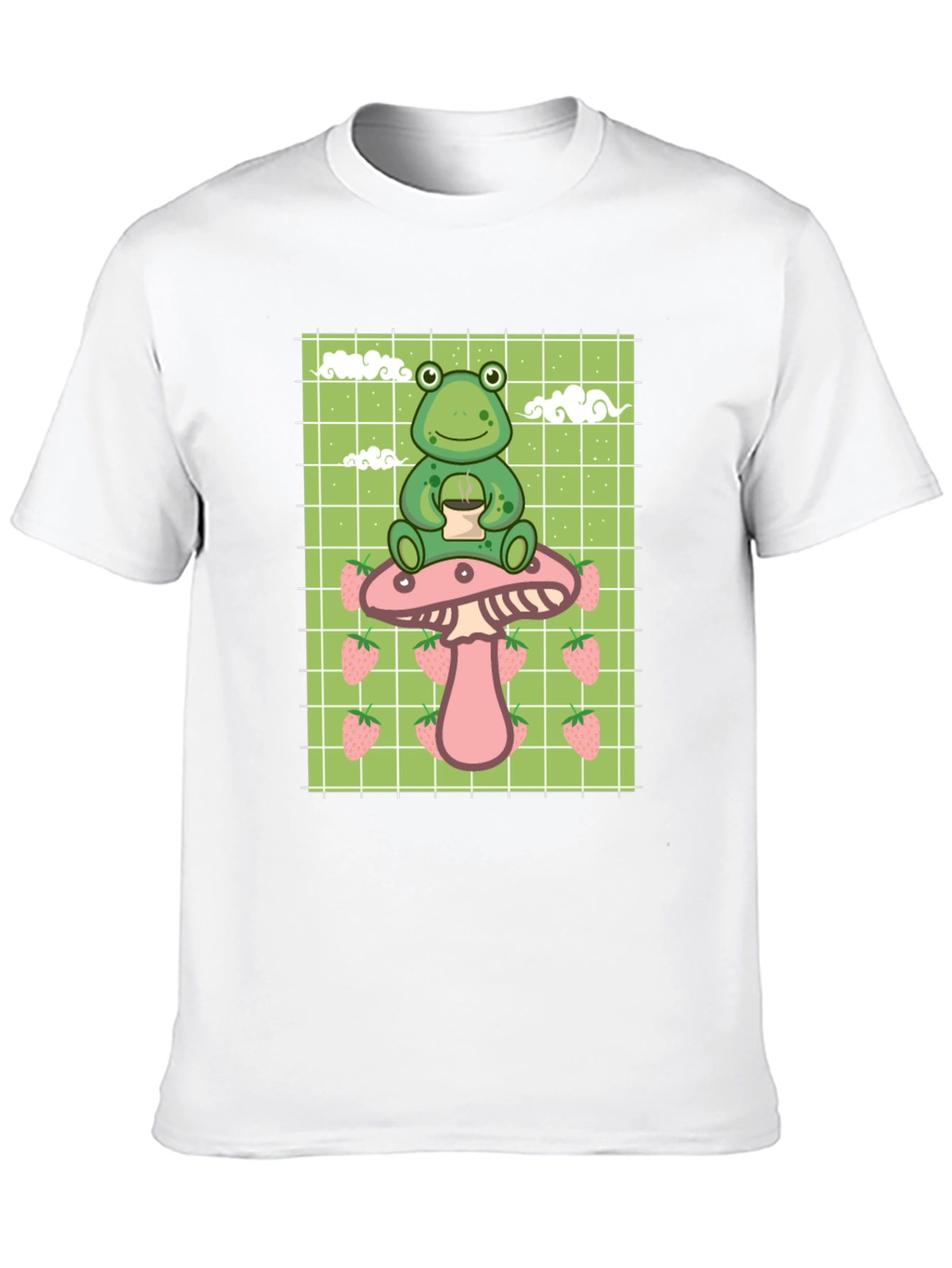 Frog on Mushroom T-Shirt - Kawaii Aesthetic