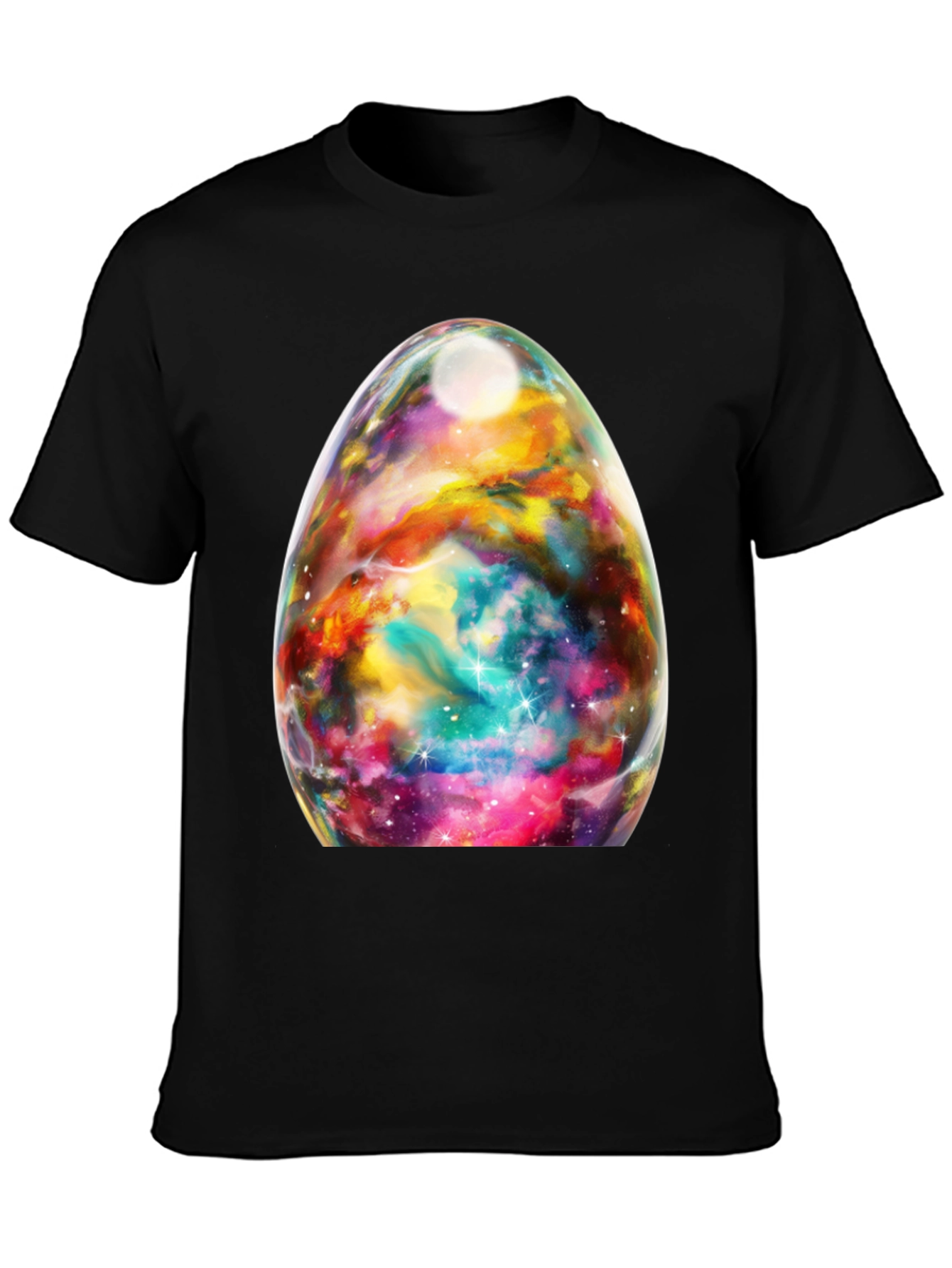 Nebula Egg Graphic Tee - Black Crewneck