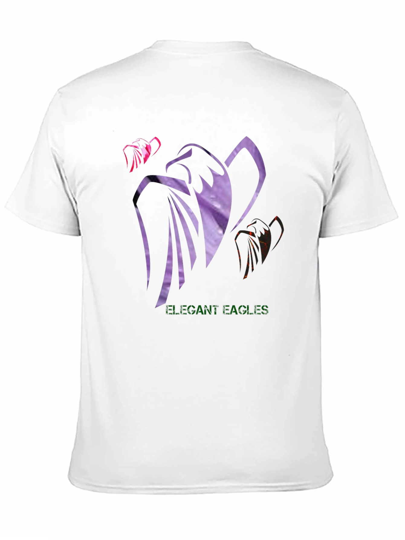 Elegant Eagles Graphic Tee - Black Cotton Blend Shirt