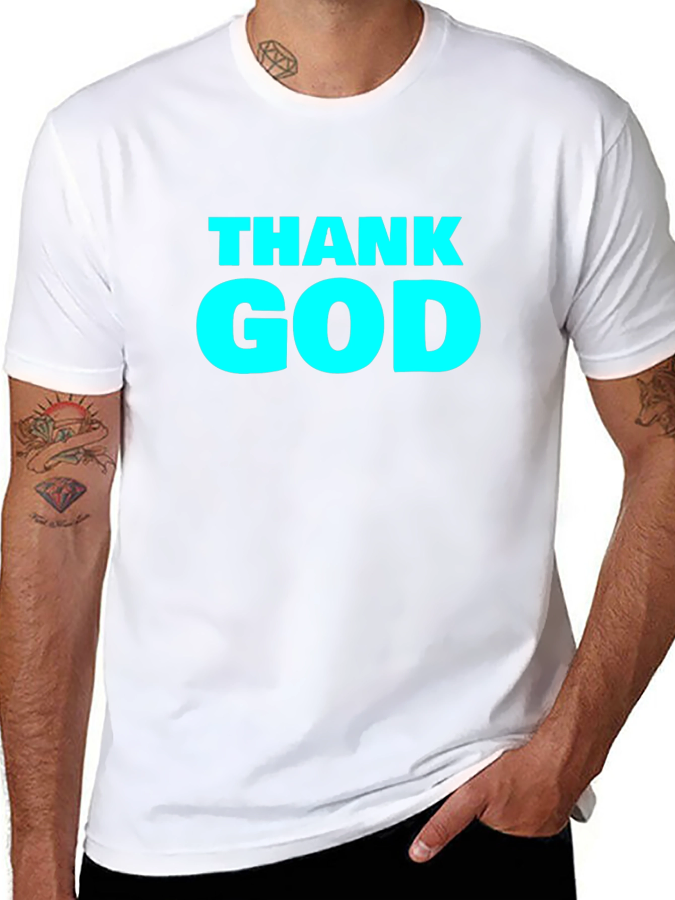 Thank God Graphic Tee - Black Cotton T-Shirt