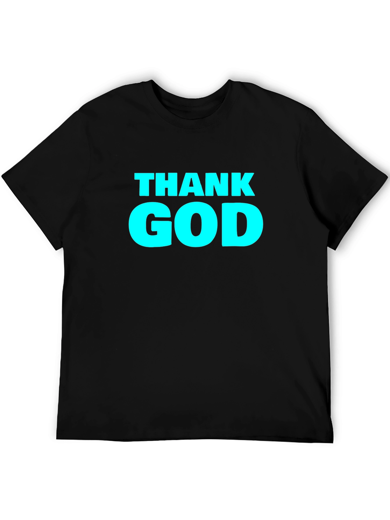 Thank God Graphic Tee - Black Cotton T-Shirt
