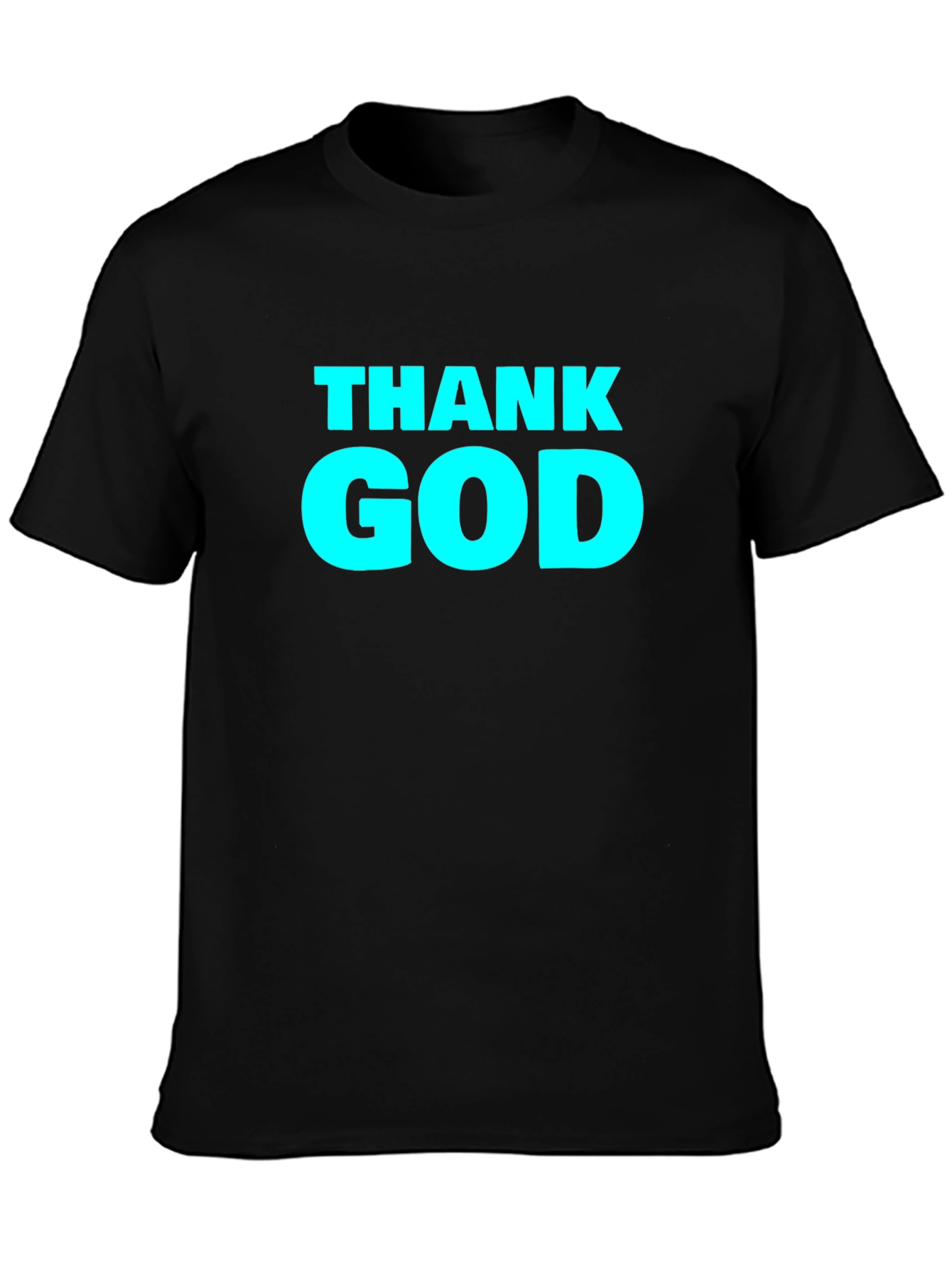 Thank God Graphic Tee - Black Cotton T-Shirt