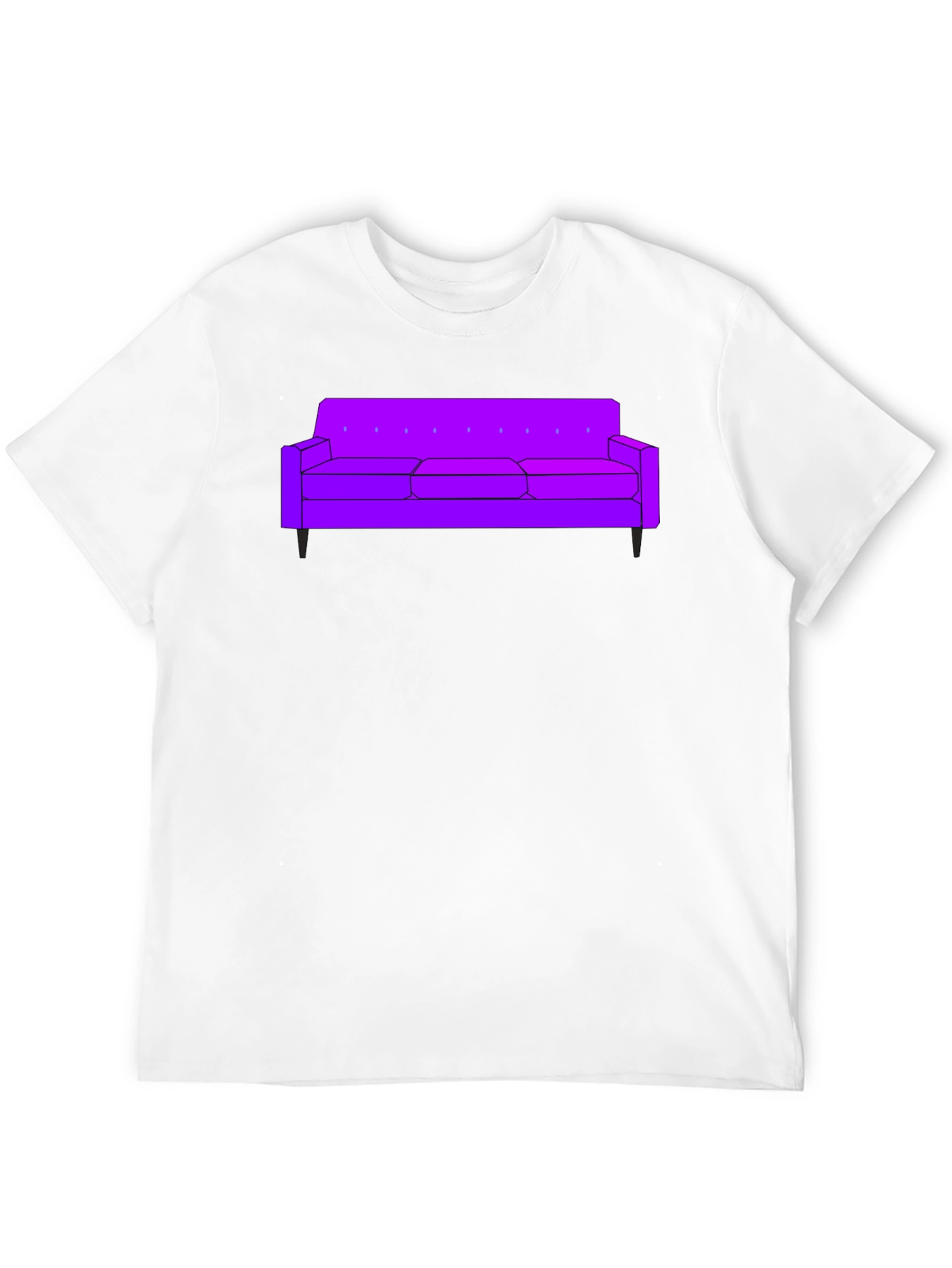 Purple Couch Graphic Tee - Modern Comfort