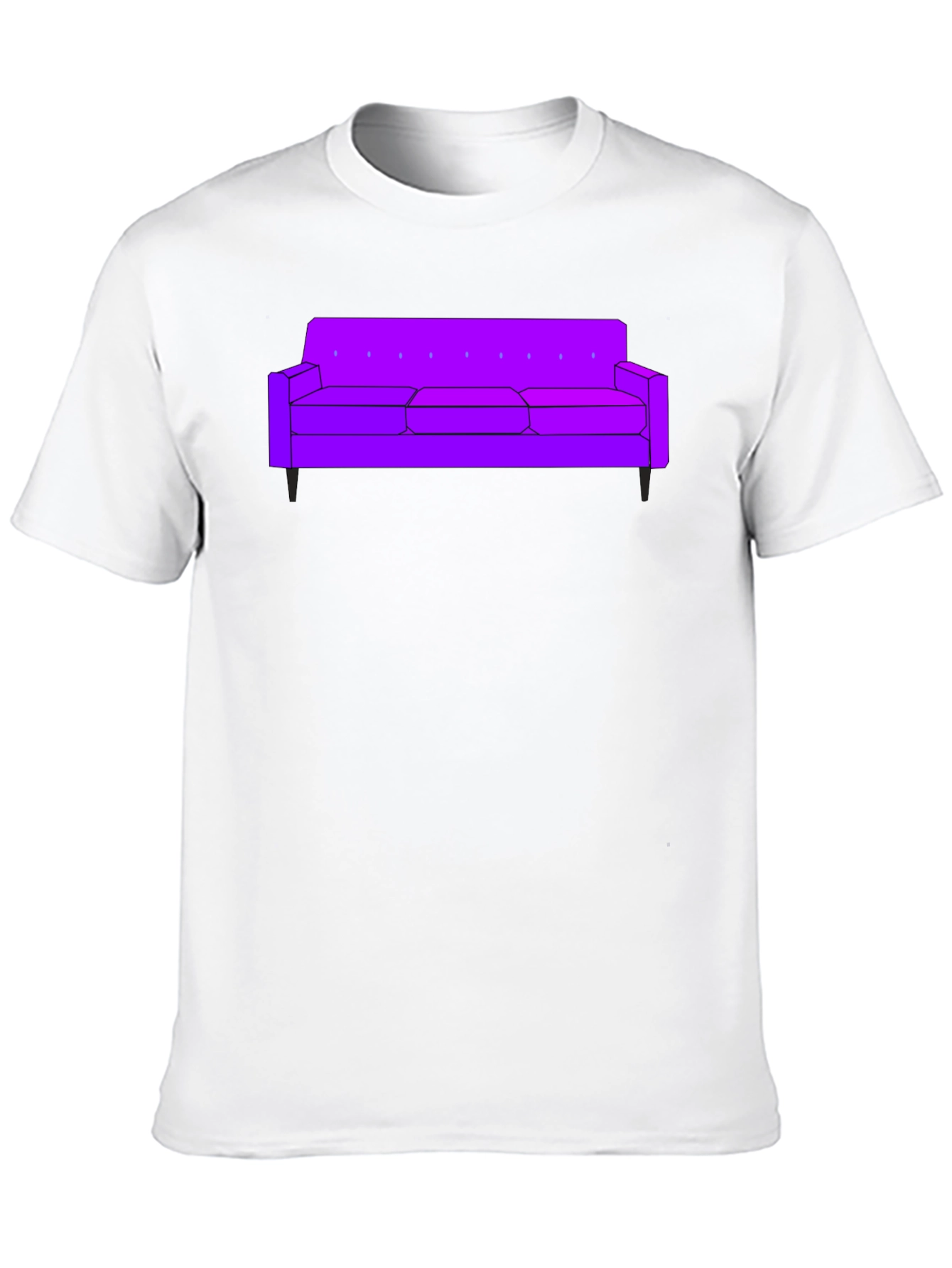 Purple Couch Graphic Tee - Modern Comfort