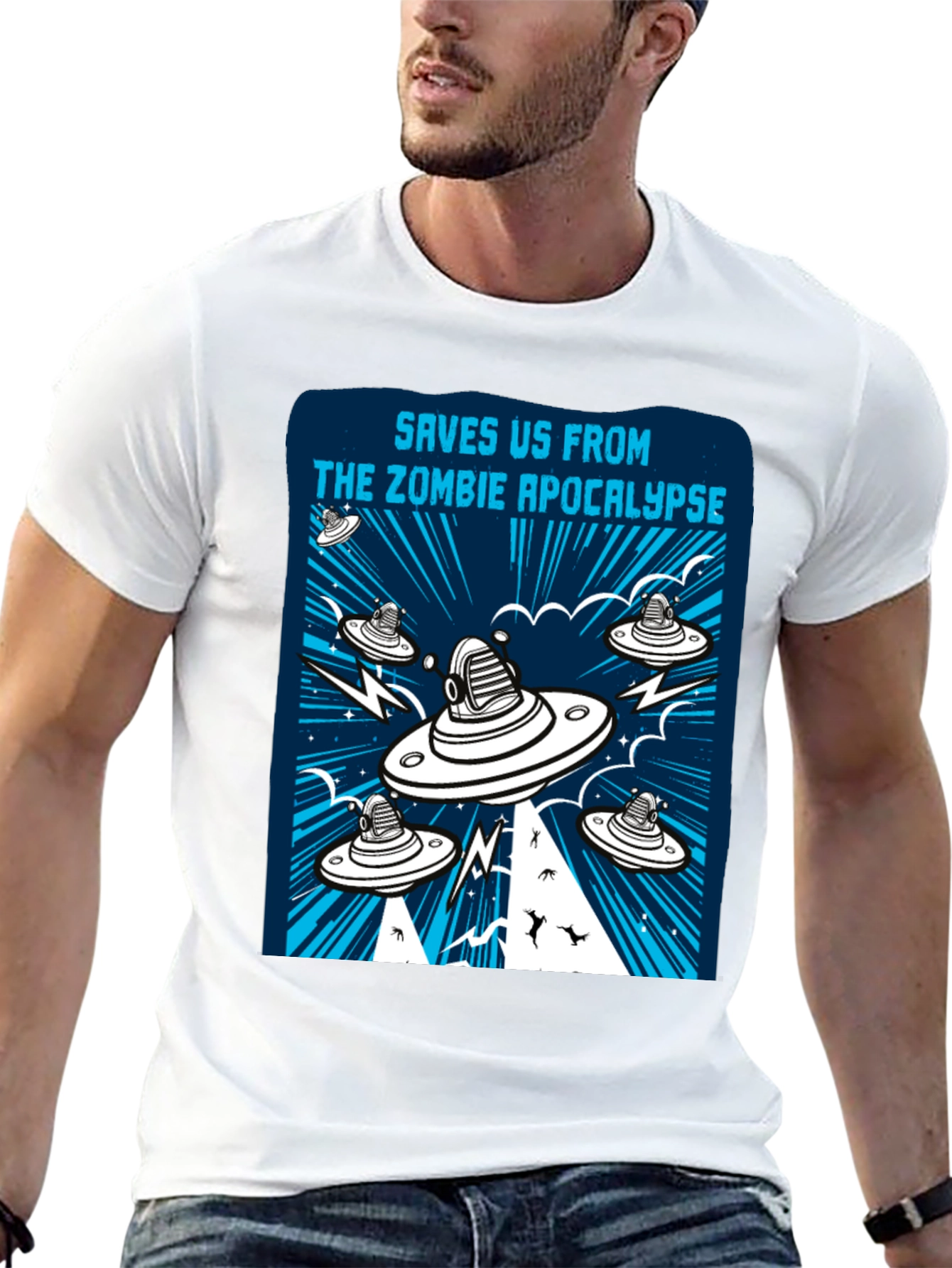 Zombie Apocalypse UFO Graphic Tee