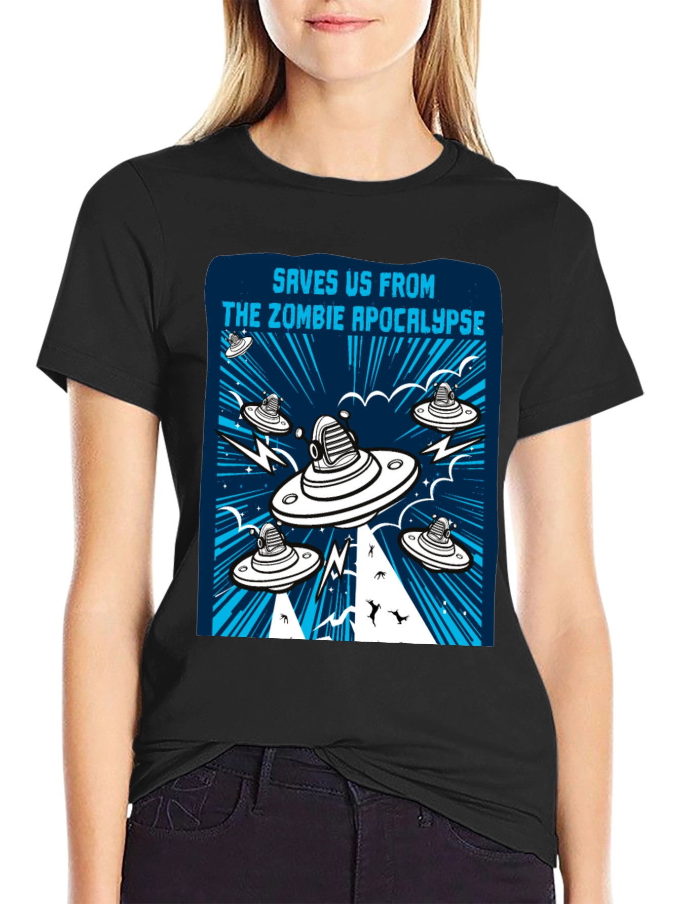 Zombie Apocalypse UFO Graphic Tee