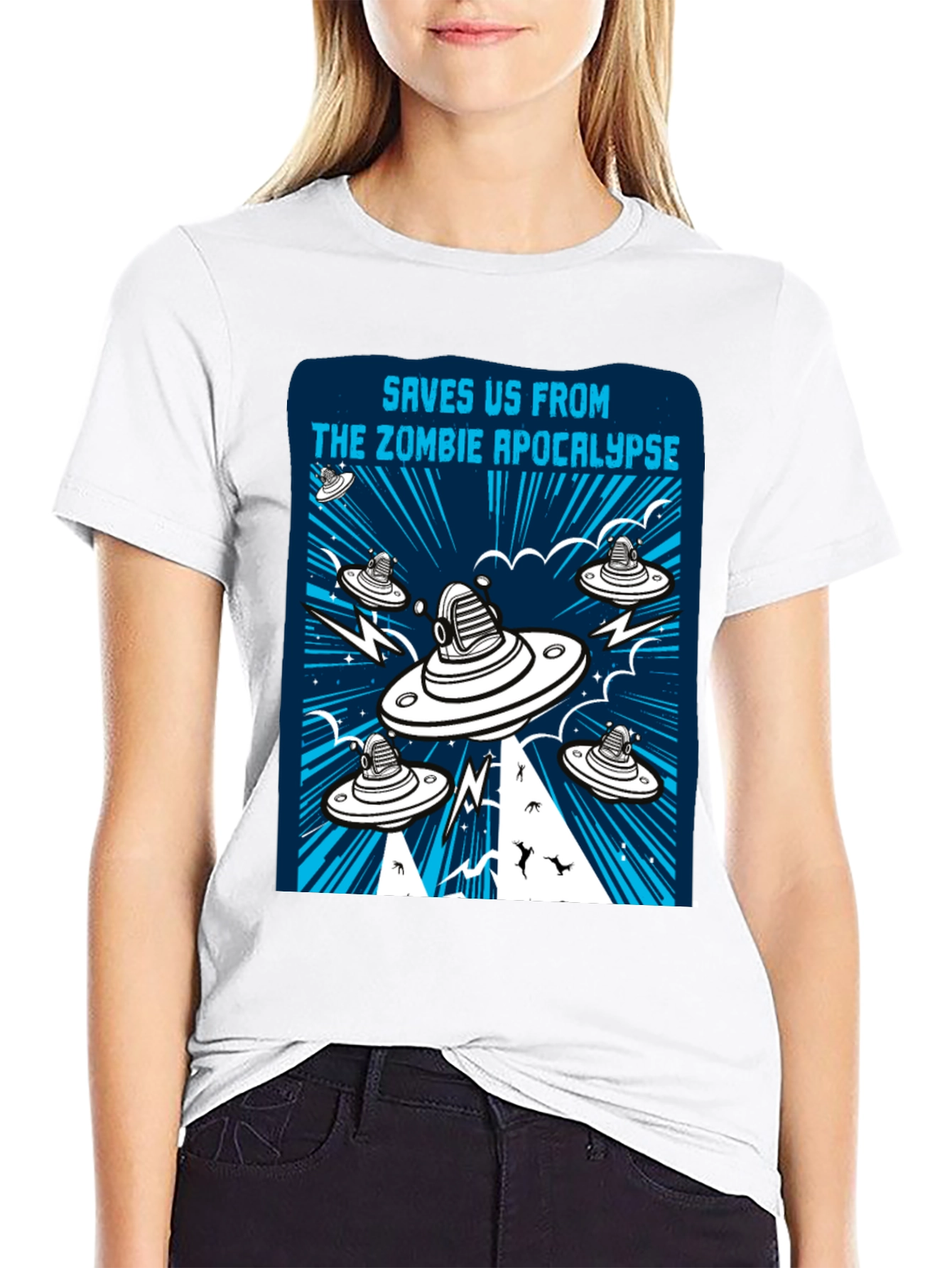 Zombie Apocalypse UFO Graphic Tee