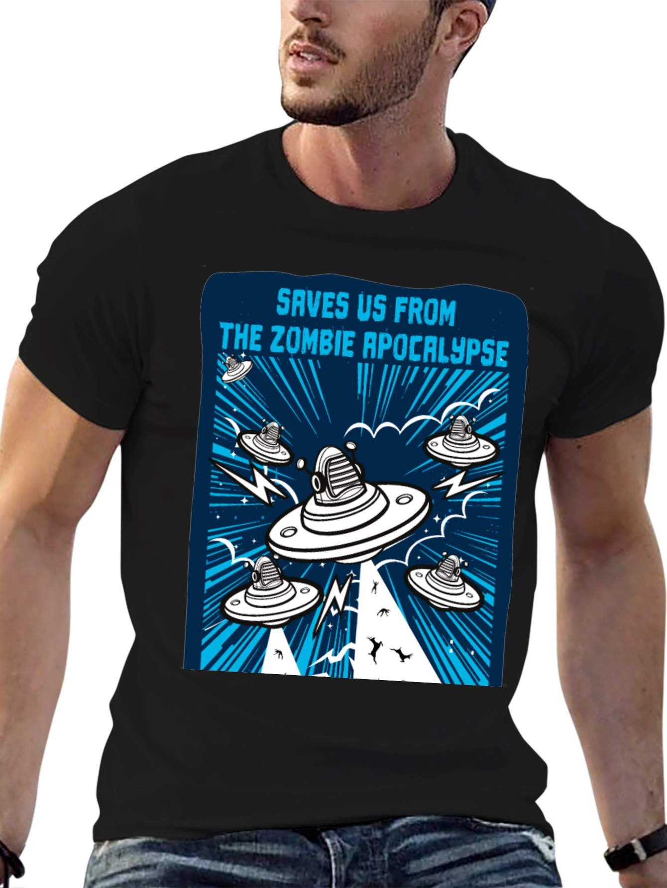 Zombie Apocalypse UFO Graphic Tee