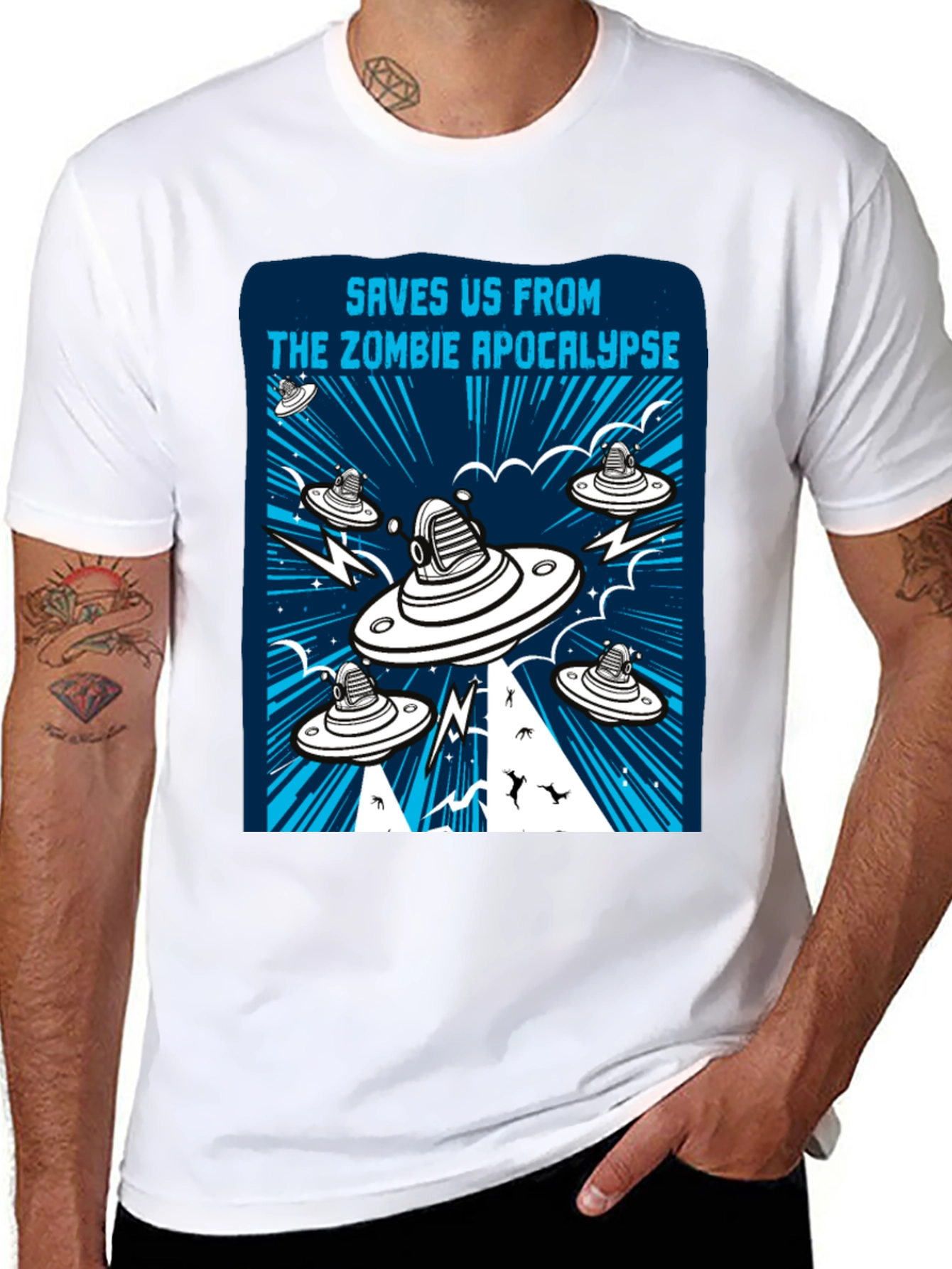 Zombie Apocalypse UFO Graphic Tee
