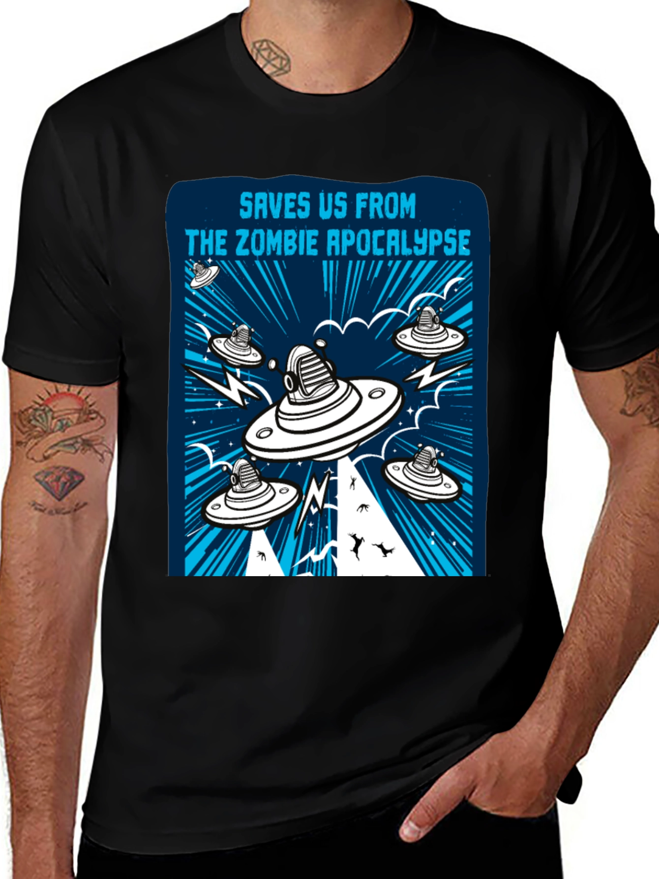 Zombie Apocalypse UFO Graphic Tee