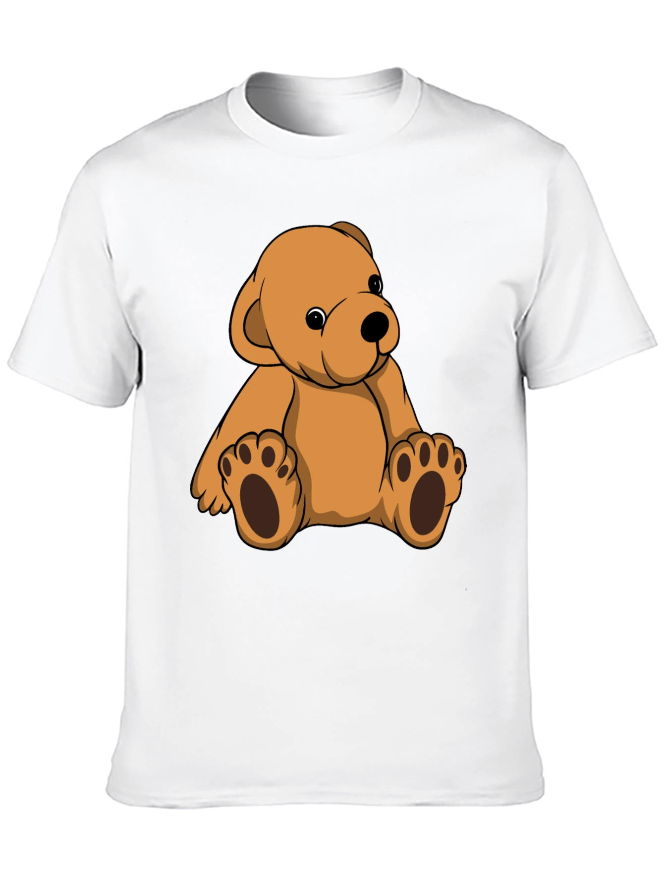 Cute Teddy Bear Graphic Print Black T-Shirt