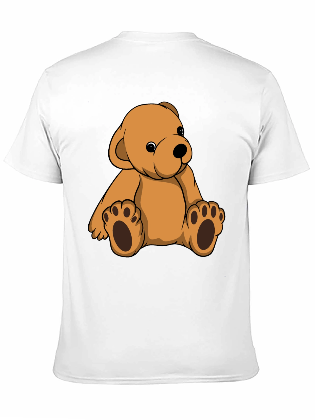 Cute Teddy Bear Graphic Print Black T-Shirt