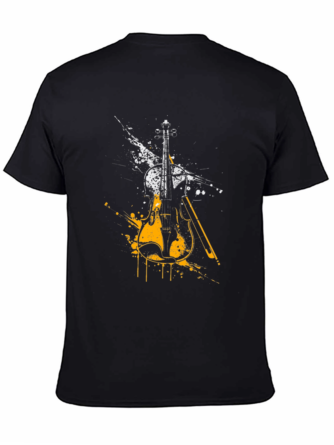 Abstract Violin Graphic Tee - Black