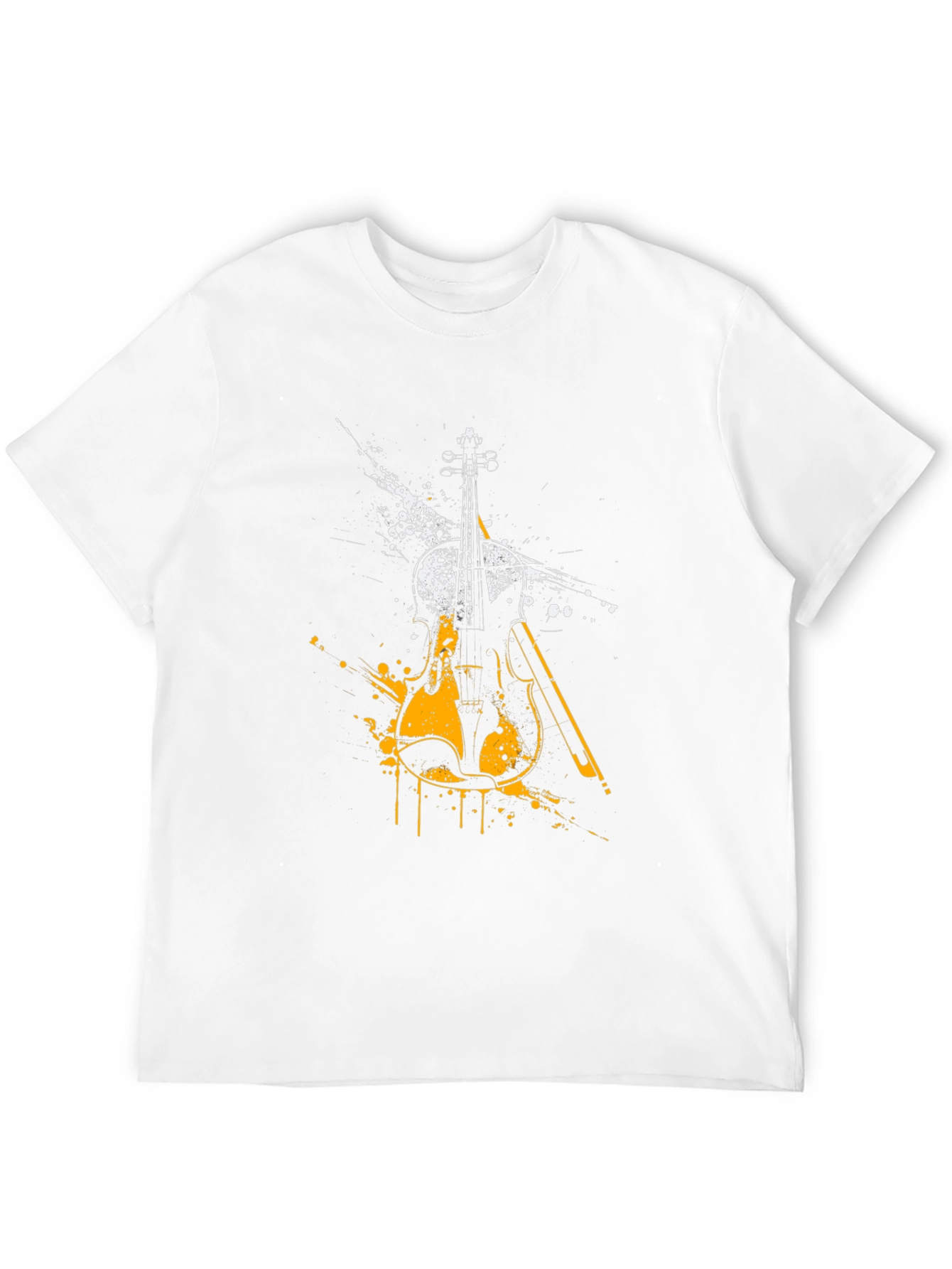 Abstract Violin Graphic Tee - Black