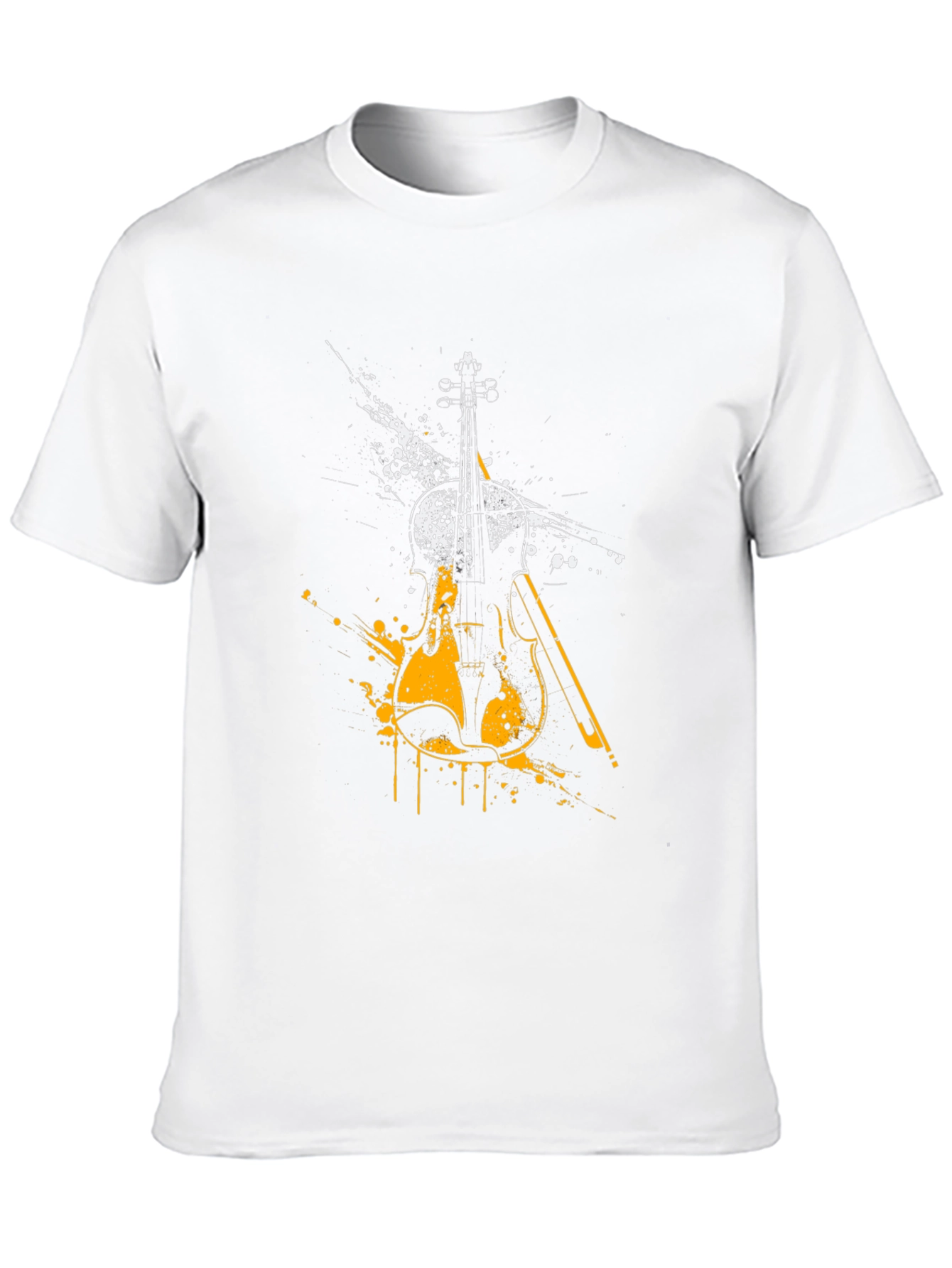 Abstract Violin Graphic Tee - Black