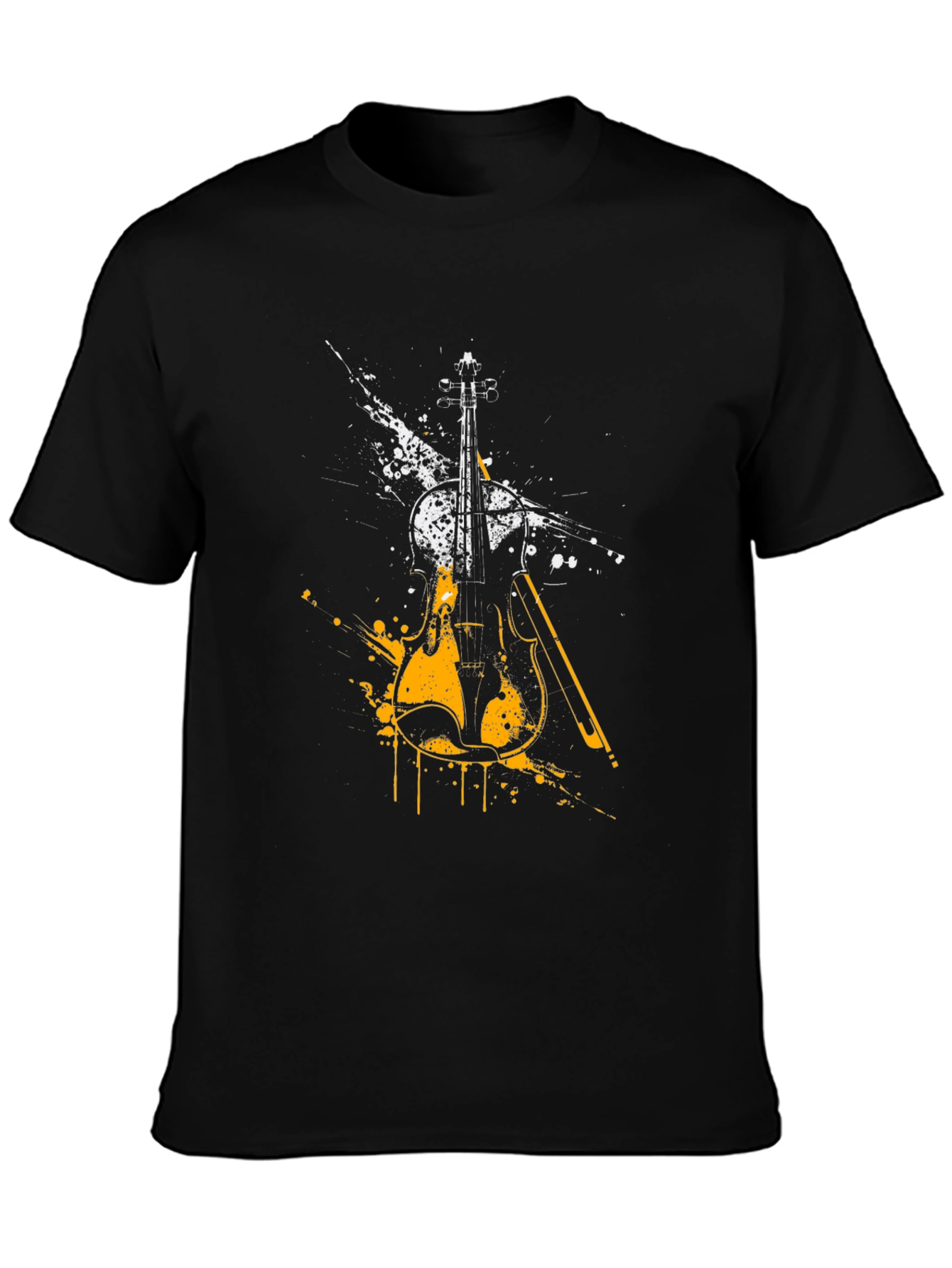 Abstract Violin Graphic Tee - Black