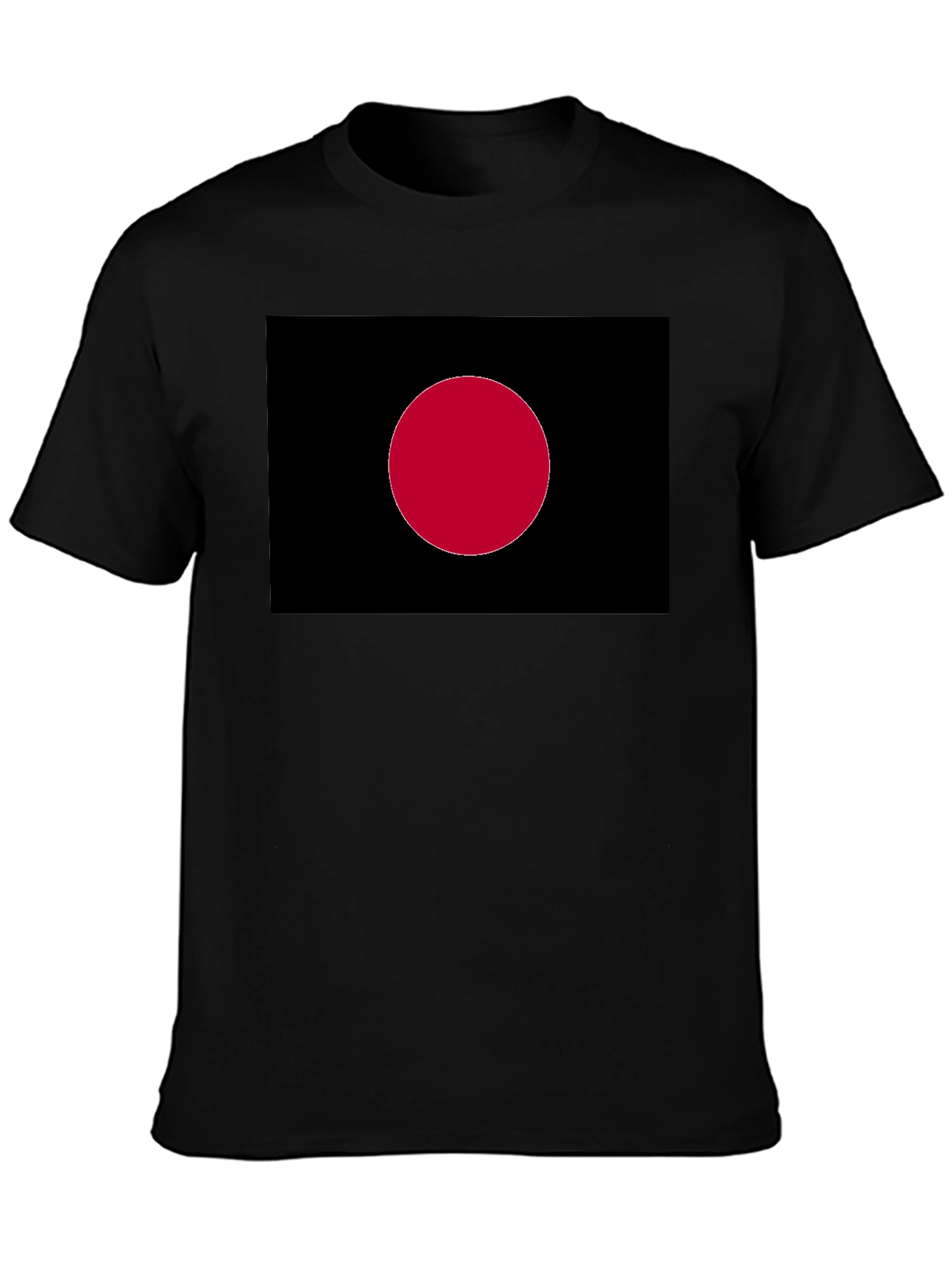 Black Tee with Red Dot Graphic