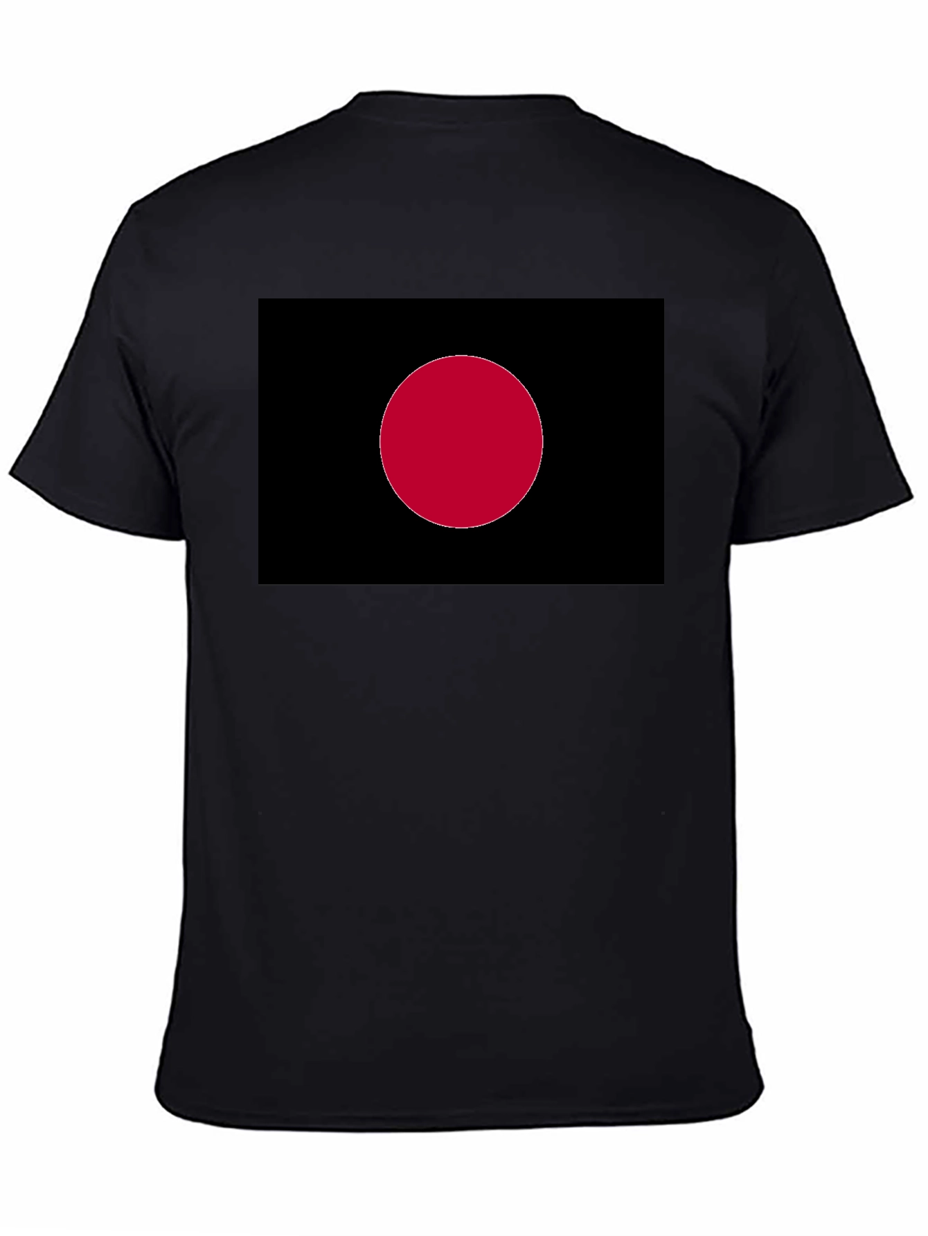 Black Tee with Red Dot Graphic