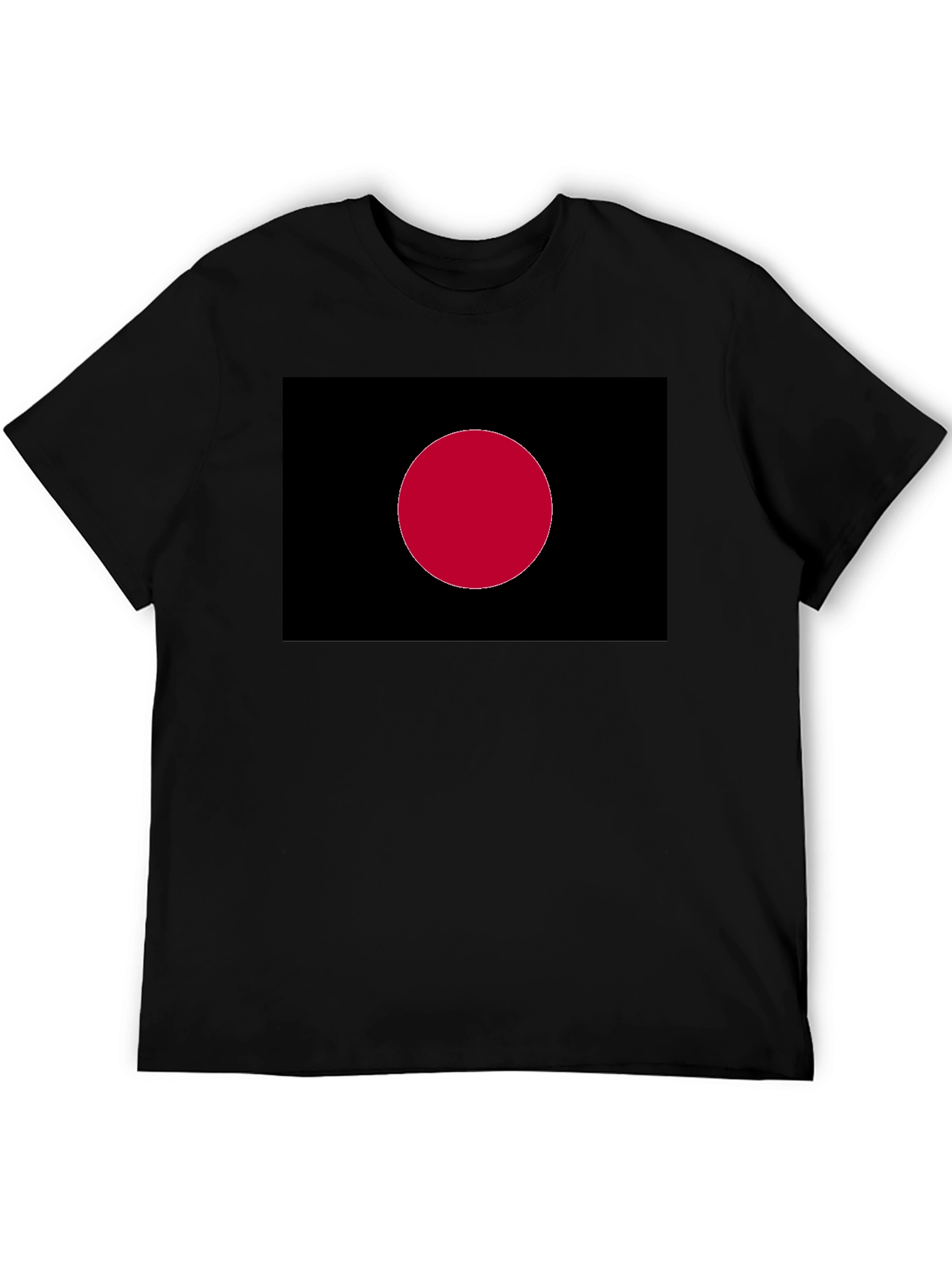 Black Tee with Red Dot Graphic