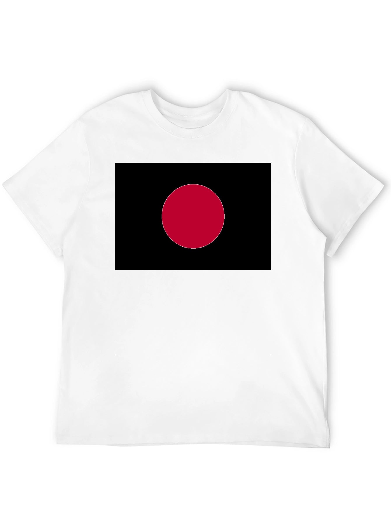 Black Tee with Red Dot Graphic