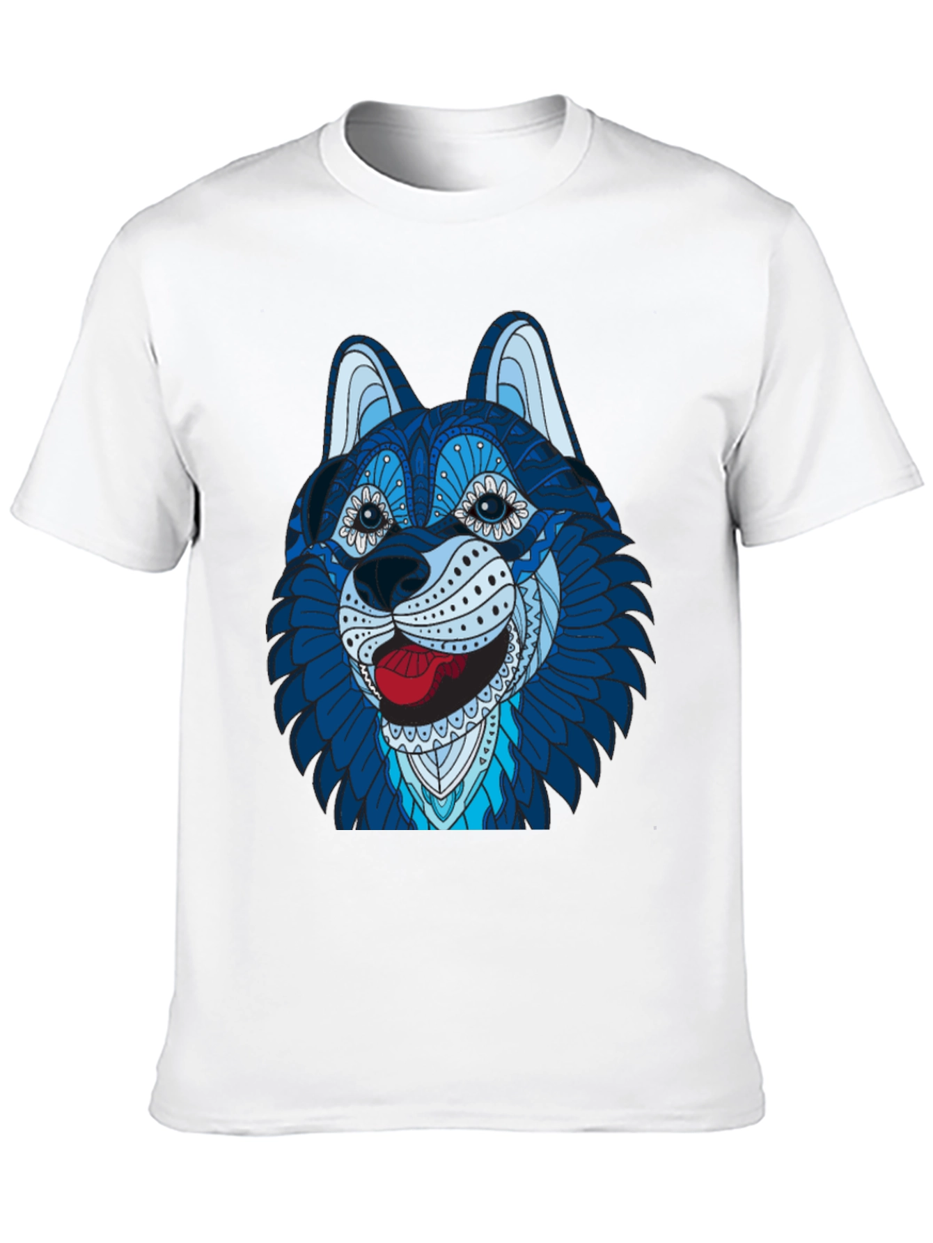 Husky Dog Graphic Tee - Mens Black T-Shirt