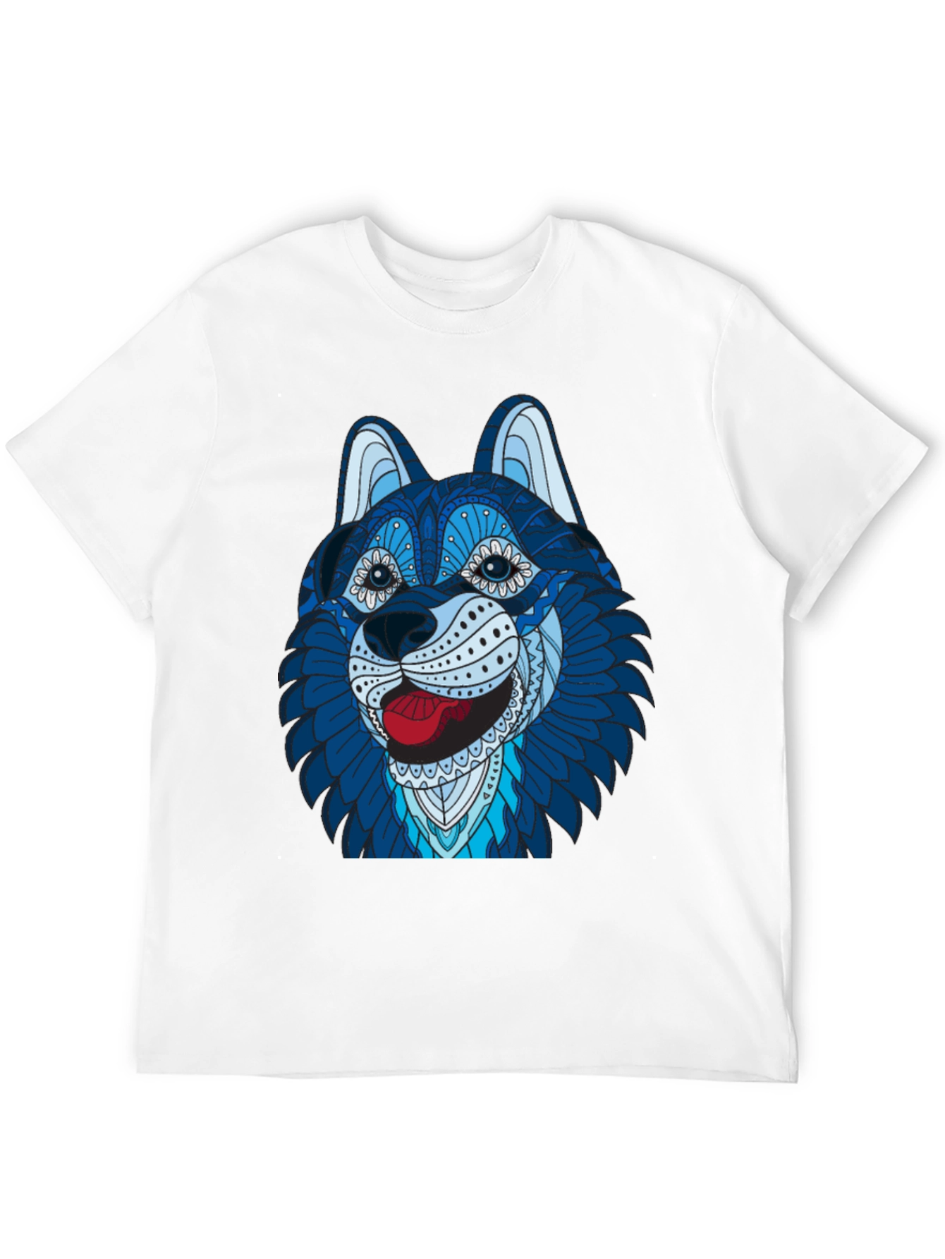 Husky Dog Graphic Tee - Mens Black T-Shirt