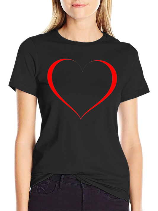 Heart Outline Graphic Tee - Soft Cotton Blend