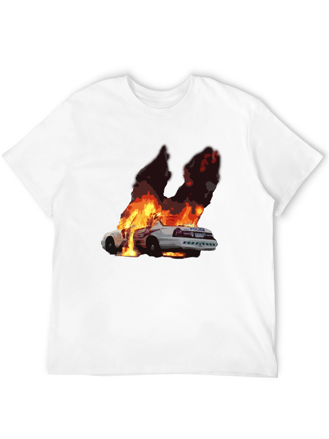 Burning Car Graphic Tee - Statement Style