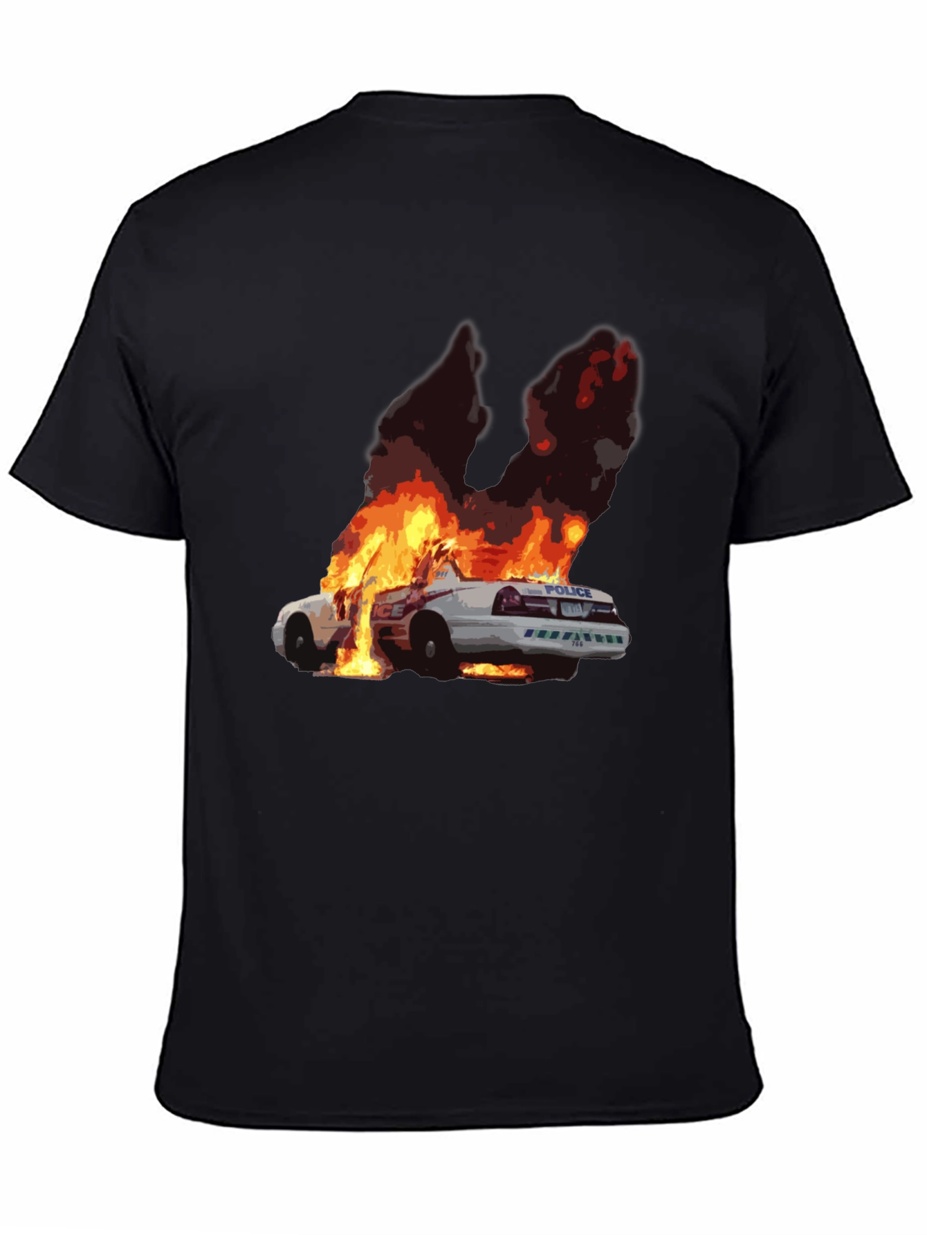 Burning Car Graphic Tee - Statement Style