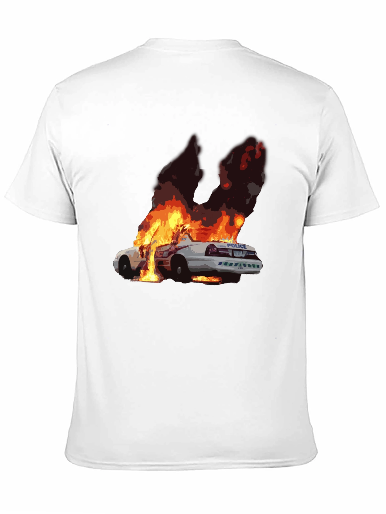 Burning Car Graphic Tee - Statement Style